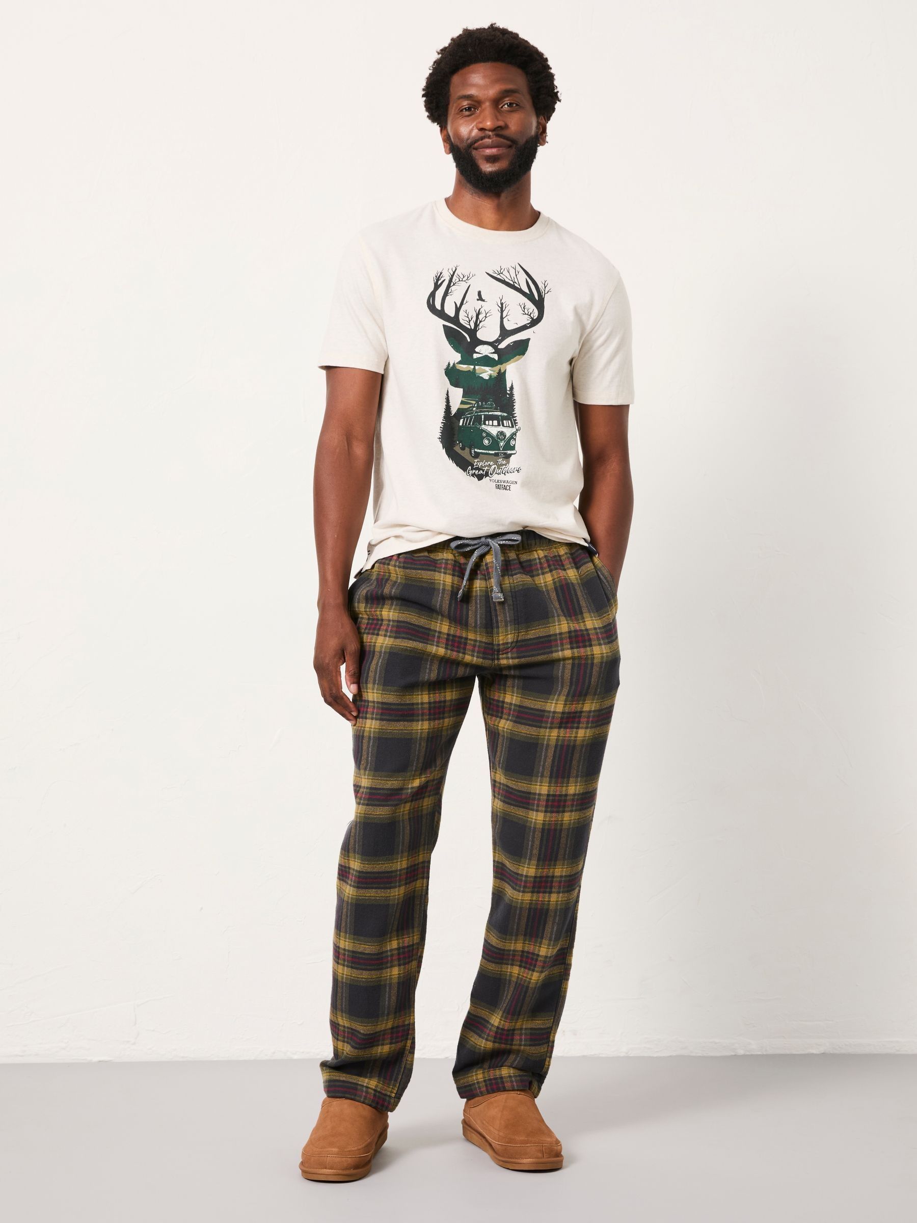 Killegray Washed Black Check Pyjama Bottoms - Image 3 of 6