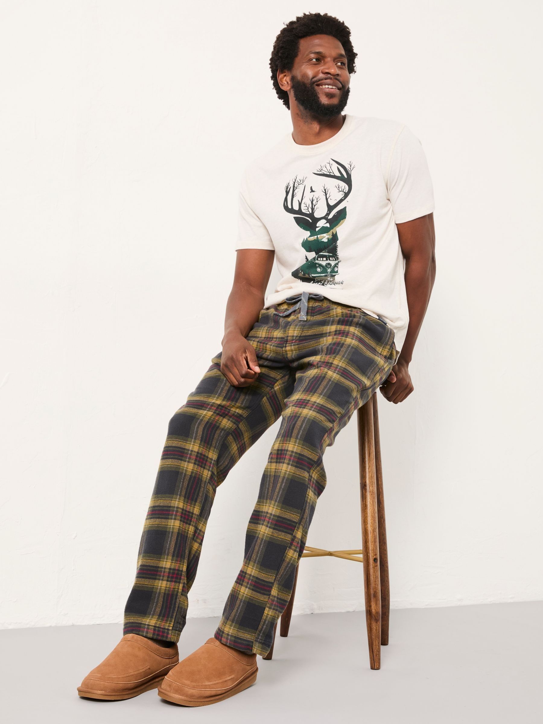 Killegray Washed Black Check Pyjama Bottoms - Image 5 of 6
