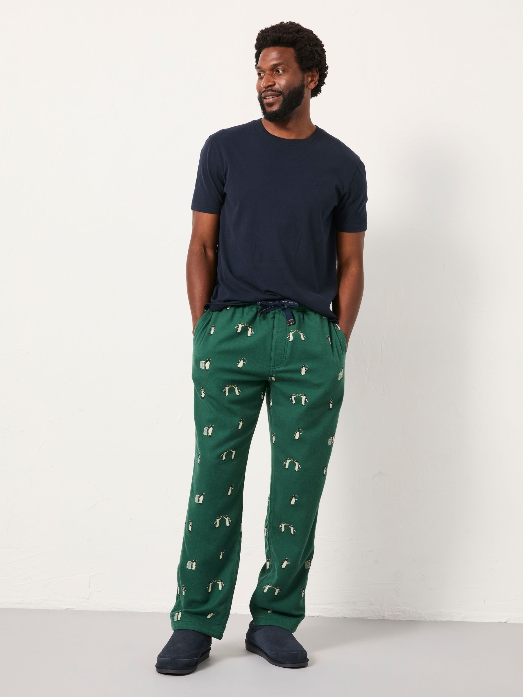 Emerald Green Penguin Print Pyjama Bottoms - Image 4 of 5