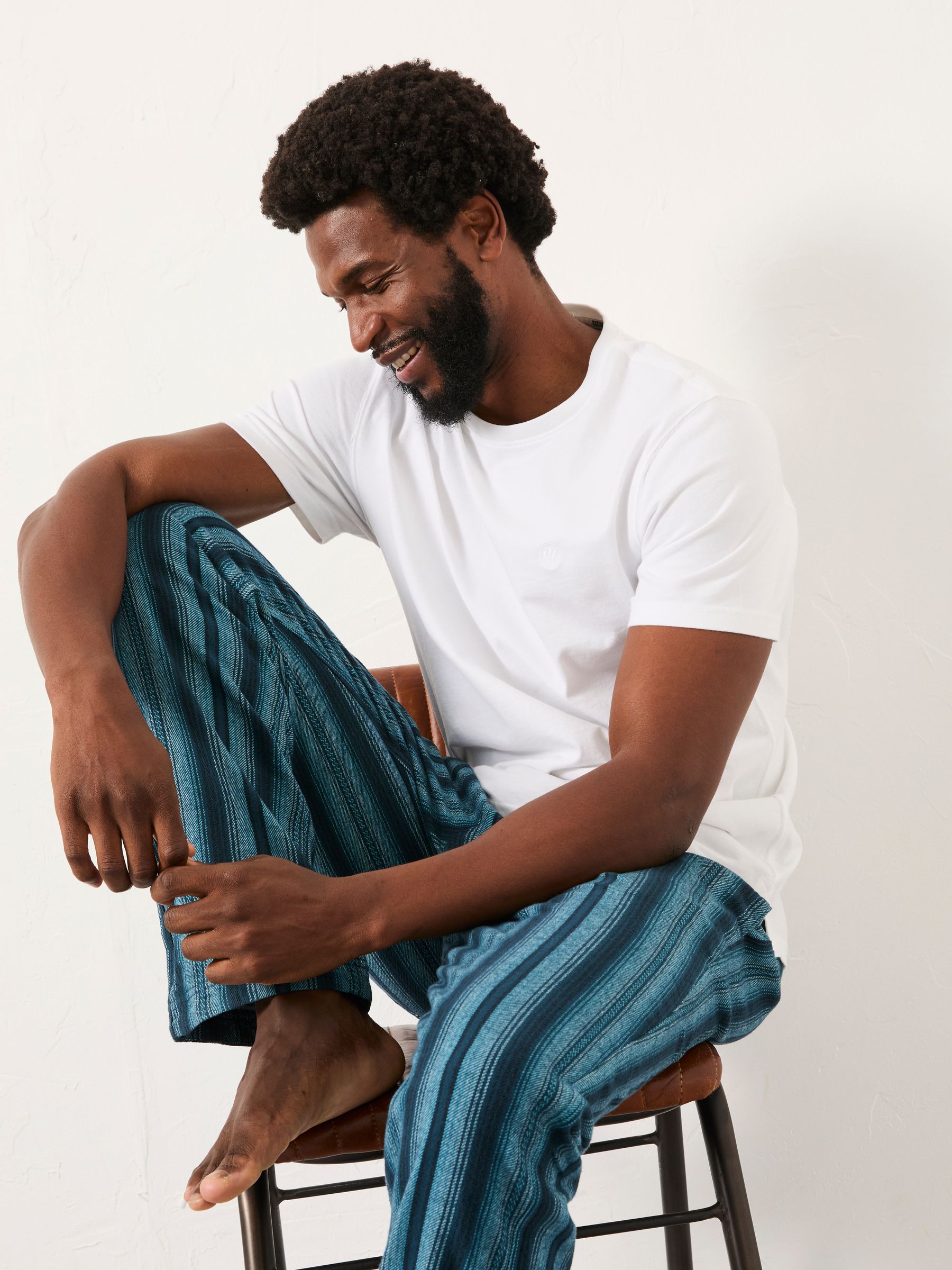 Skye Blue Stripe Pyjama Bottoms - Image 5 of 6