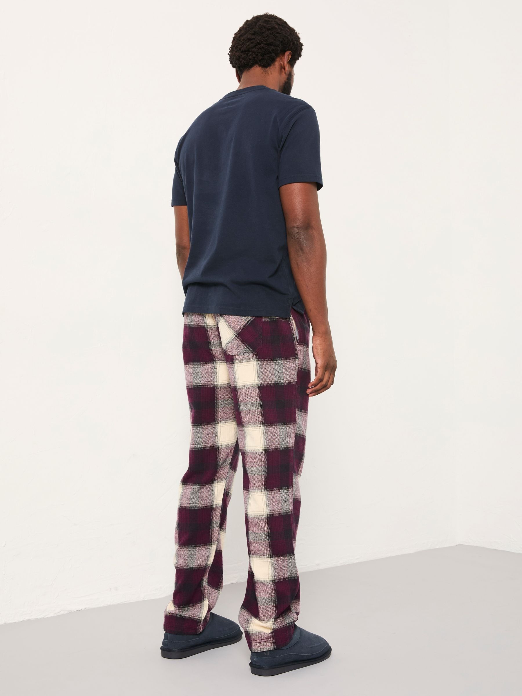 Connel Burgundy Red Check Pyjama Bottoms - Image 2 of 6