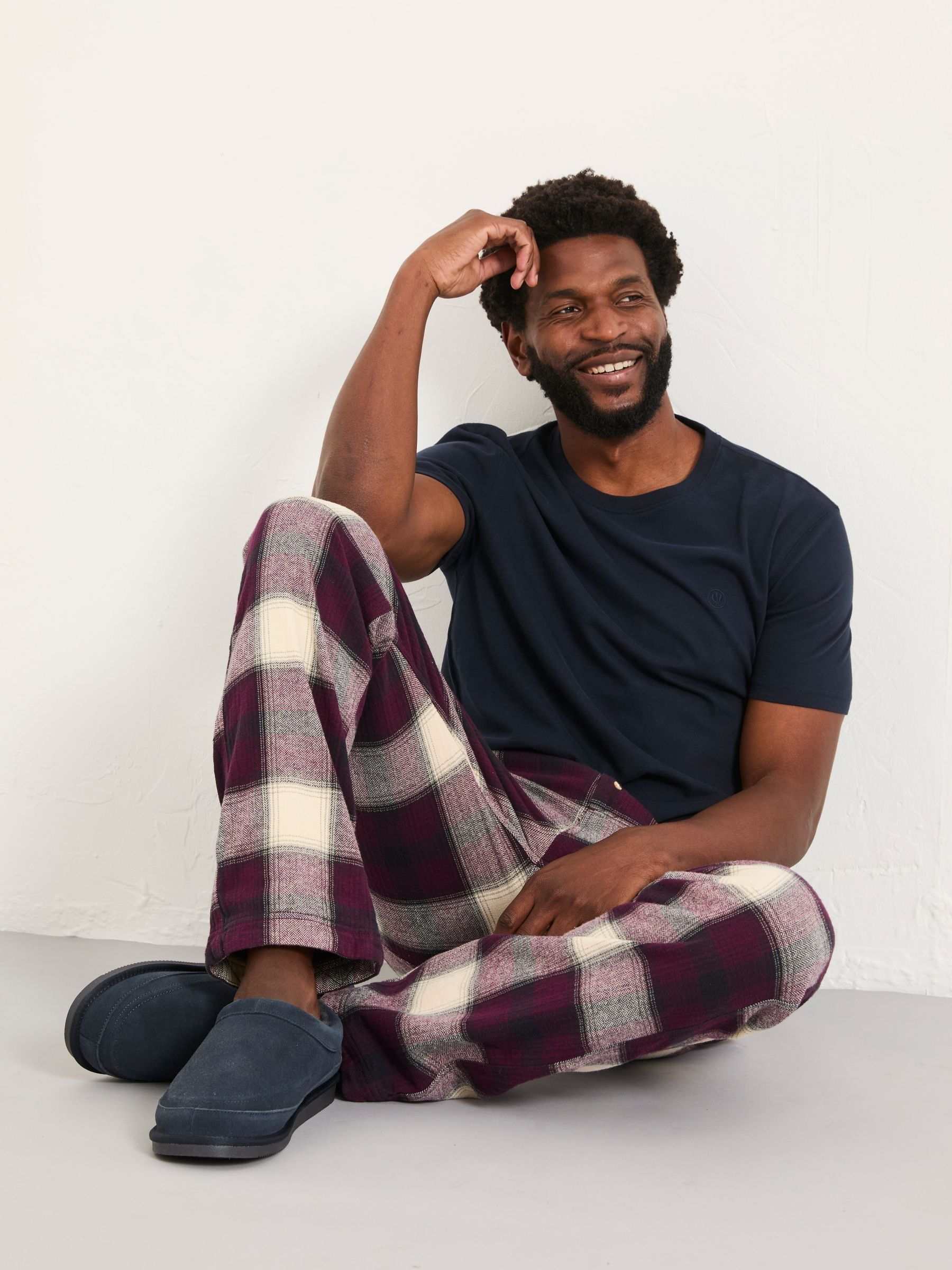 Connel Burgundy Red Check Pyjama Bottoms - Image 4 of 6