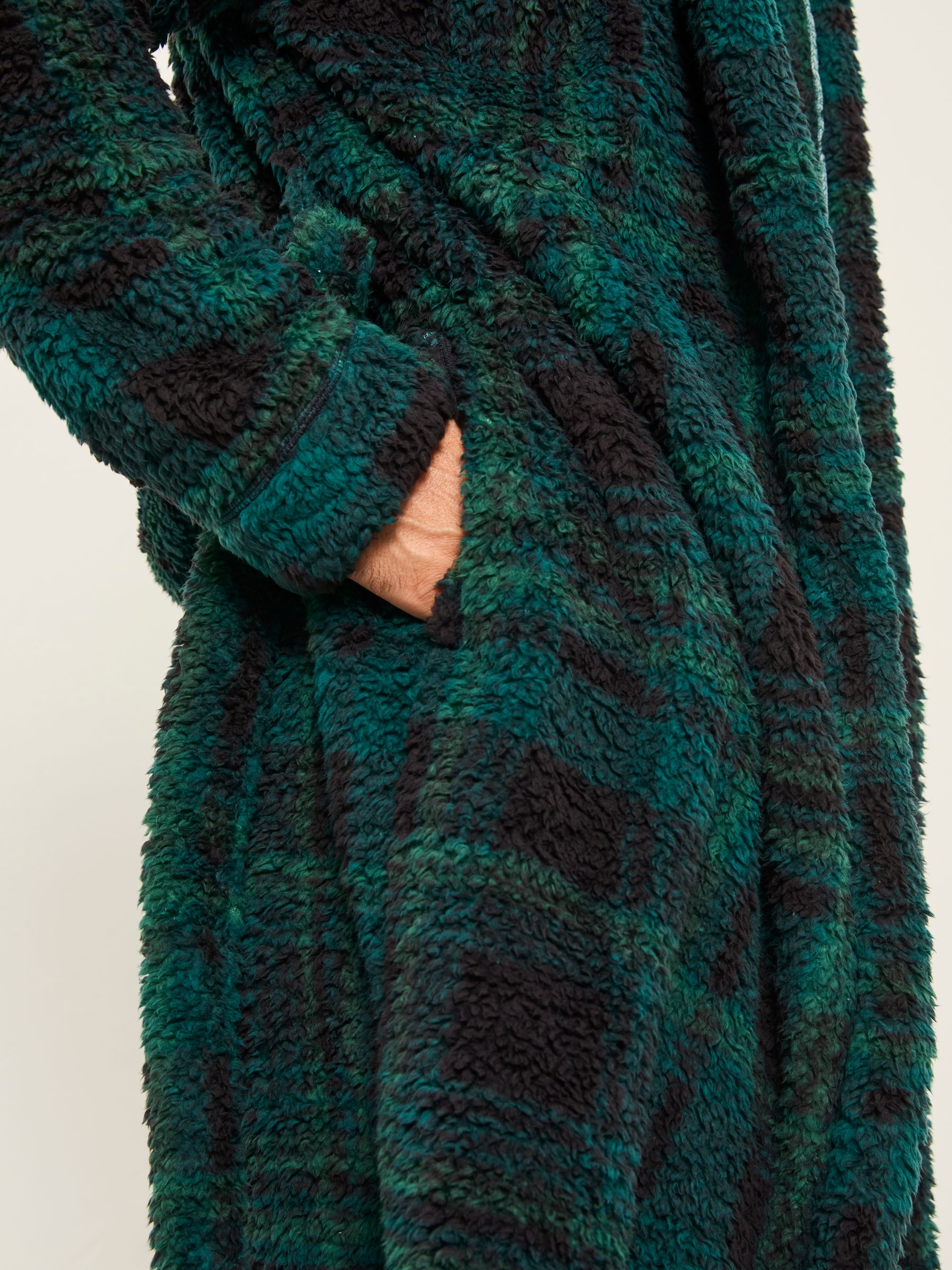 Dark Green Snuggle Check Robe - Image 3 of 6