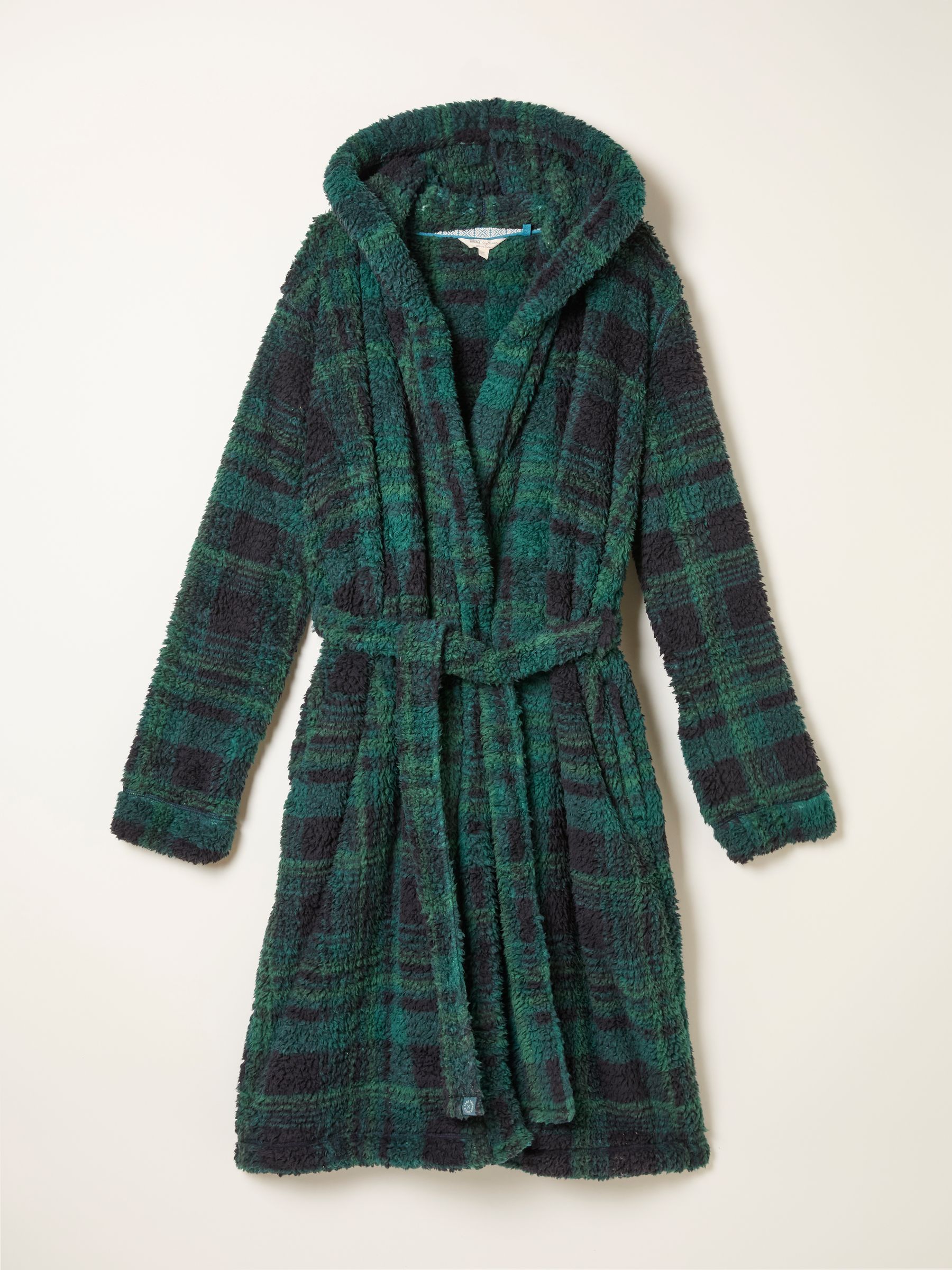 Dark Green Snuggle Check Robe | FatFace USA
