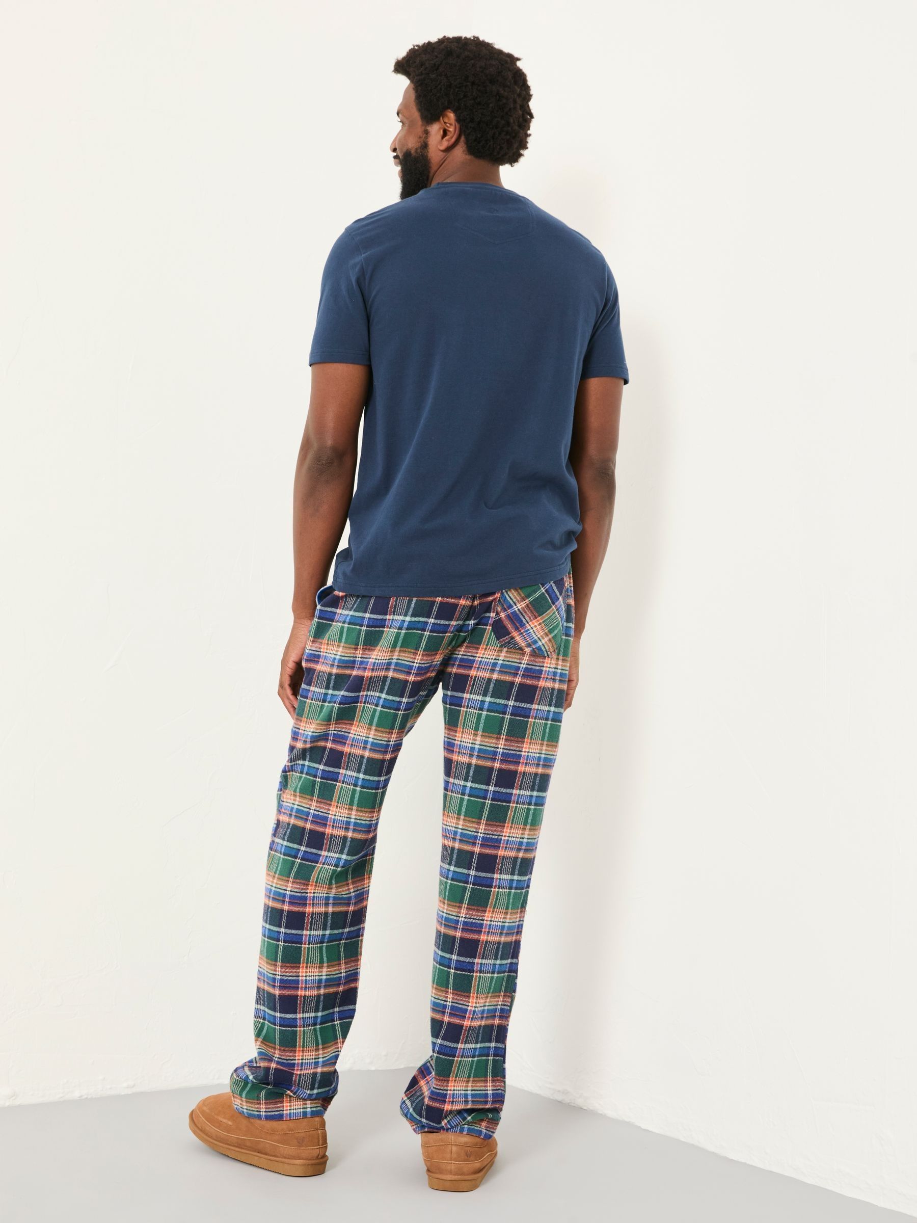 Milburn Cobalt Blue Check Pyjama Bottoms - Image 2 of 5 Milburn Cobalt Blue Check Pyjama Bottoms - Image 2 of 5