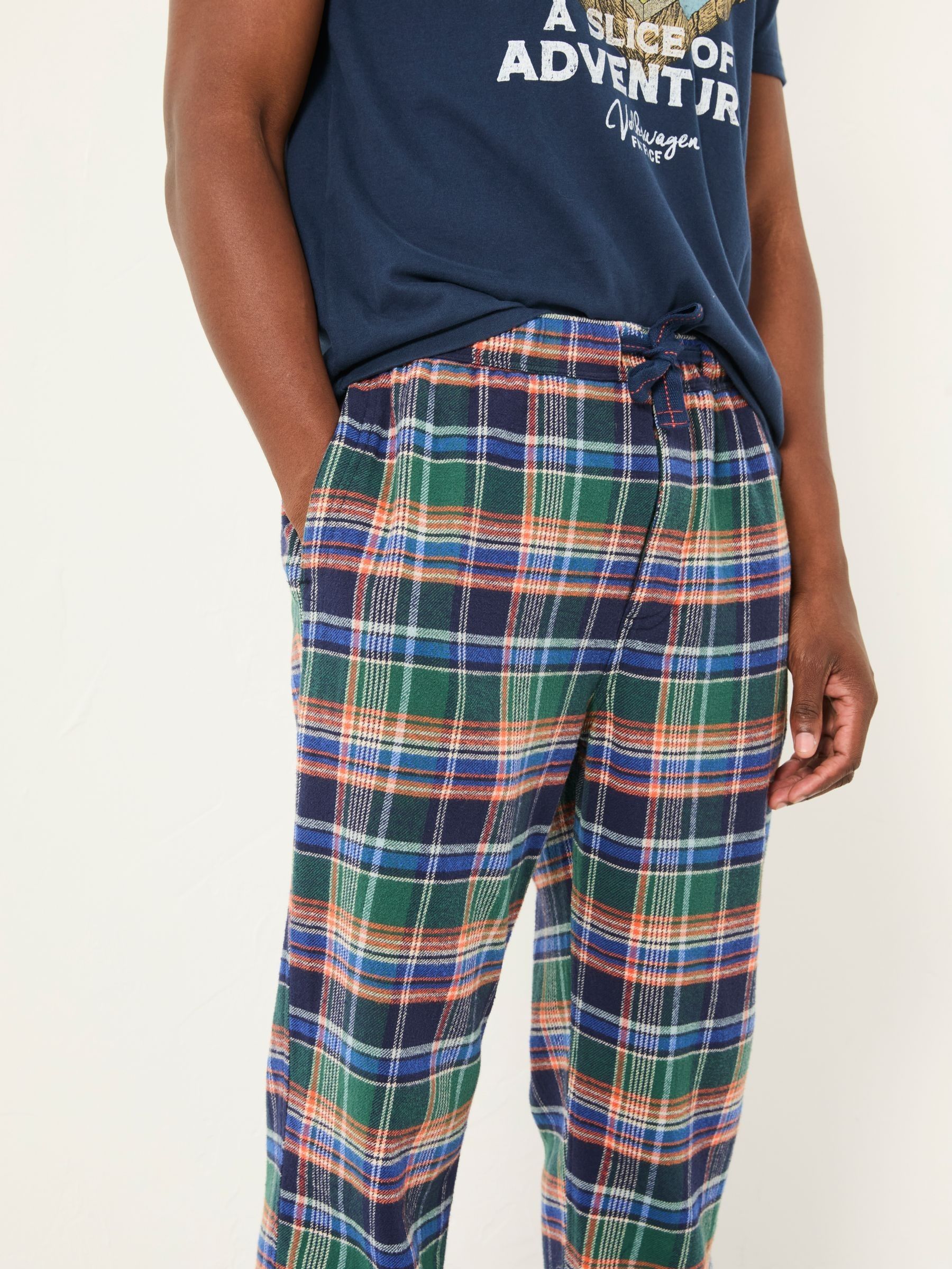 Milburn Cobalt Blue Check Pyjama Bottoms - Image 4 of 5