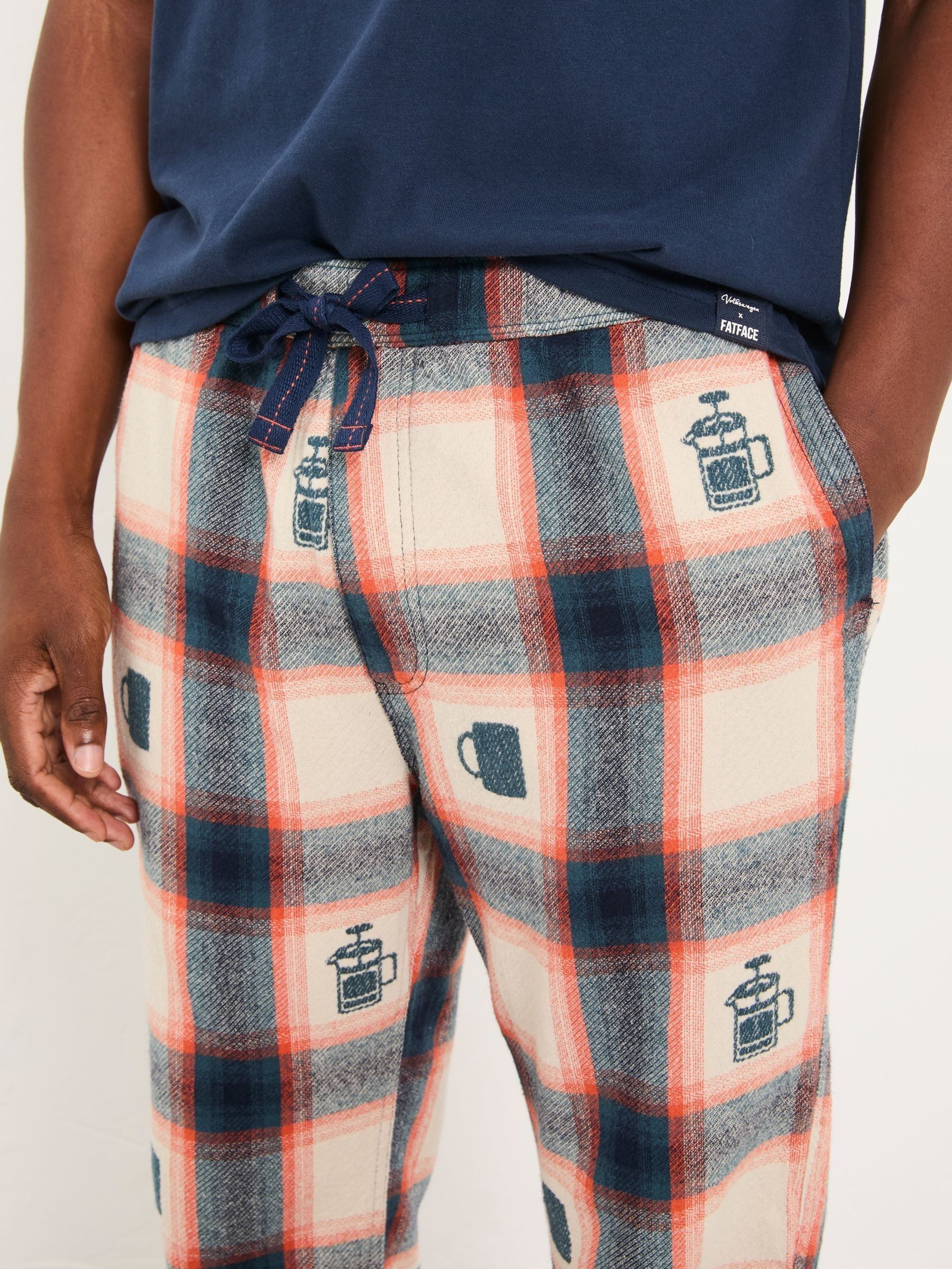 Natural Coffee Jacquard Pyjama Bottoms - Image 3 of 5