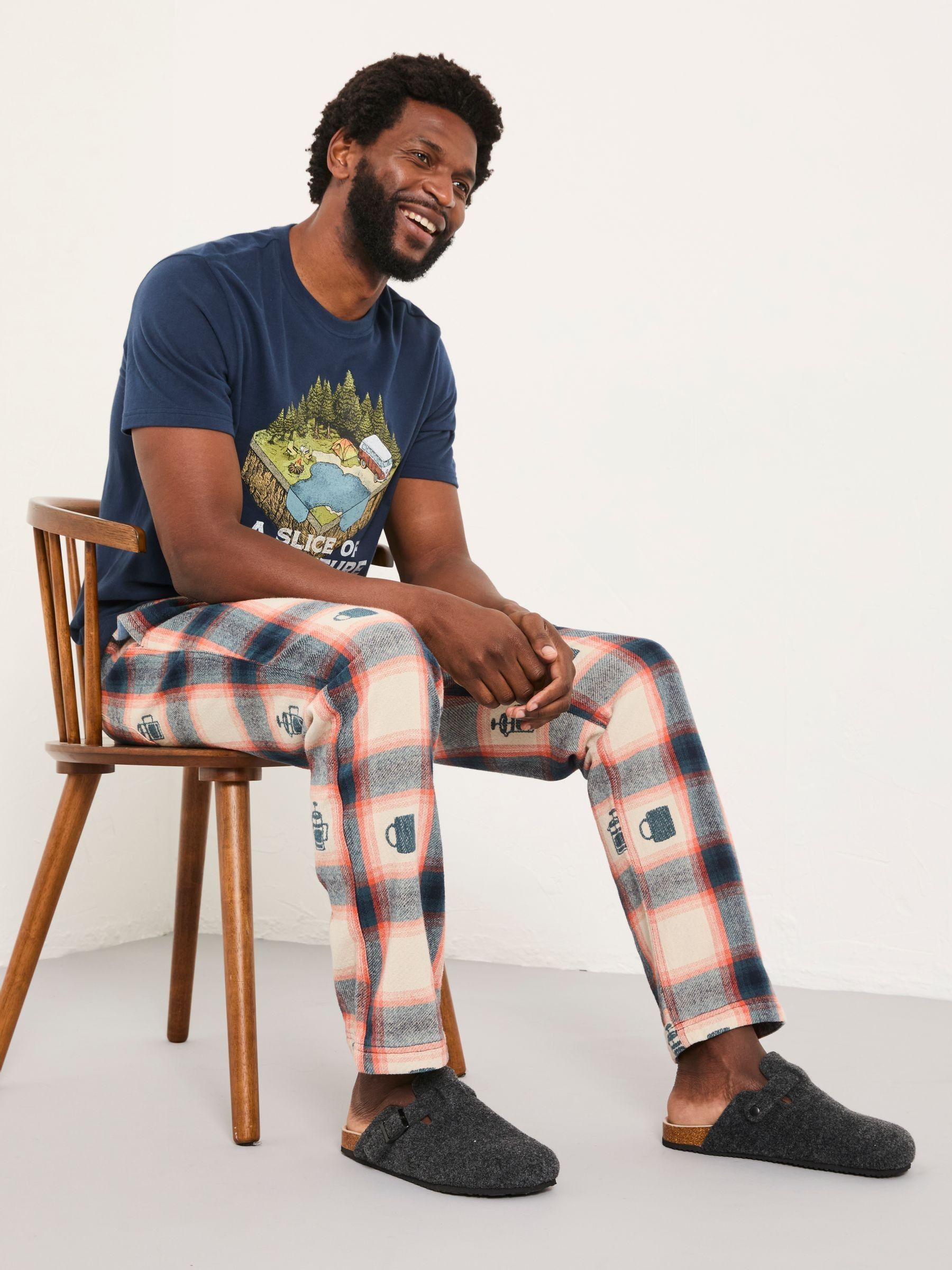 Natural Coffee Jacquard Pyjama Bottoms - Image 4 of 5