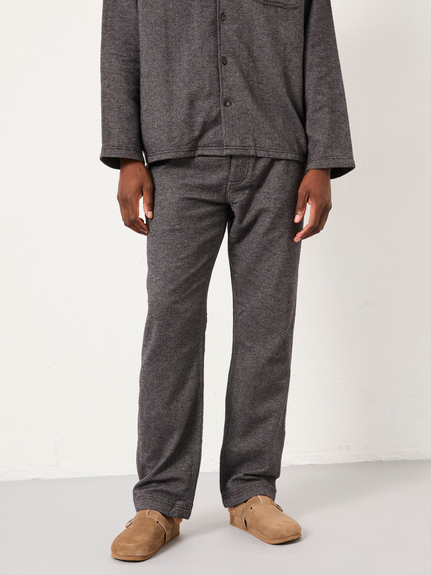 Charcoal Grey Brushed Twill Pyjama Bottoms - Image 1 of 5 Charcoal Grey Brushed Twill Pyjama Bottoms - Image 1 of 5