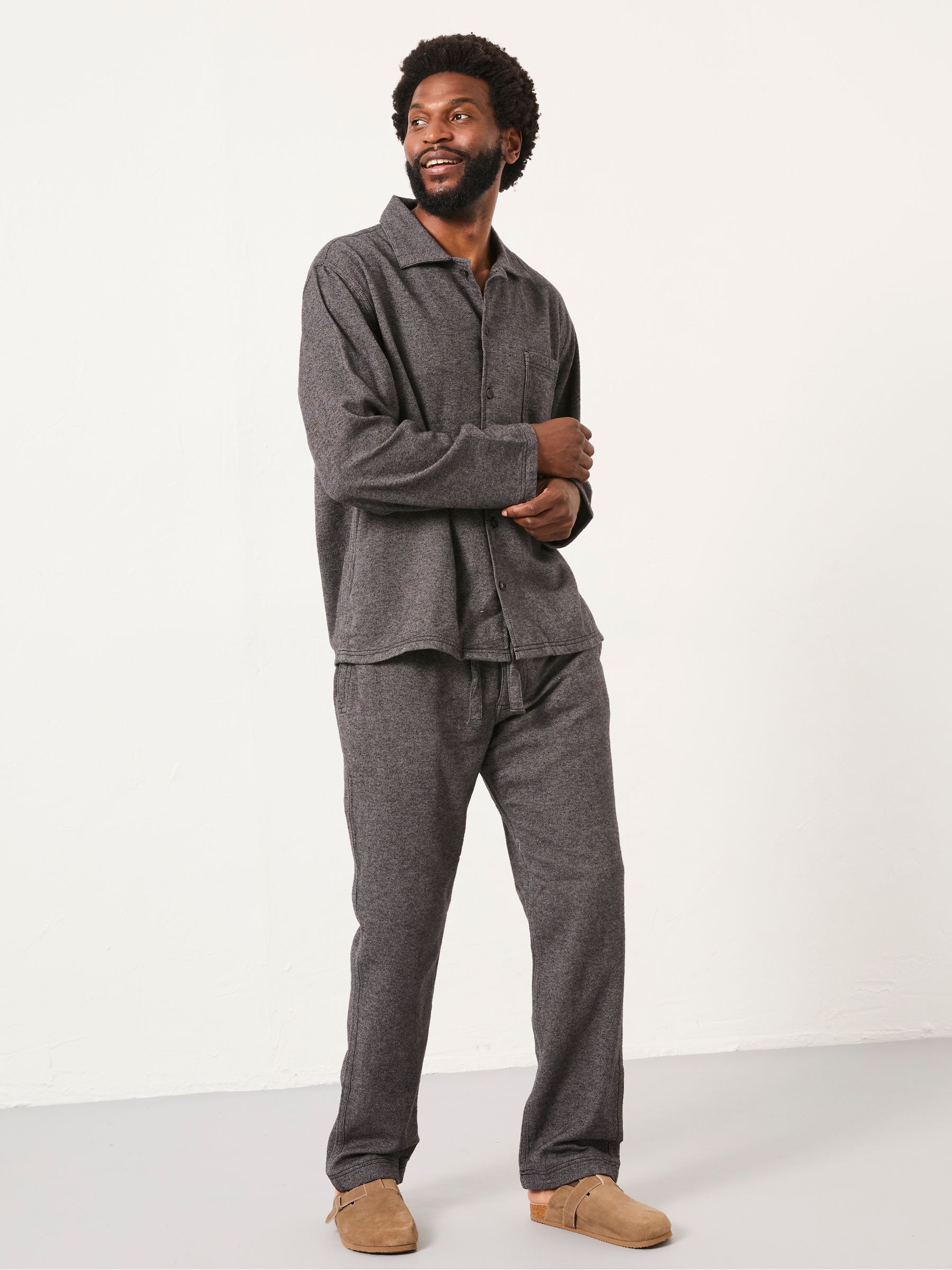 Charcoal Grey Brushed Twill Pyjama Bottoms - Image 3 of 5