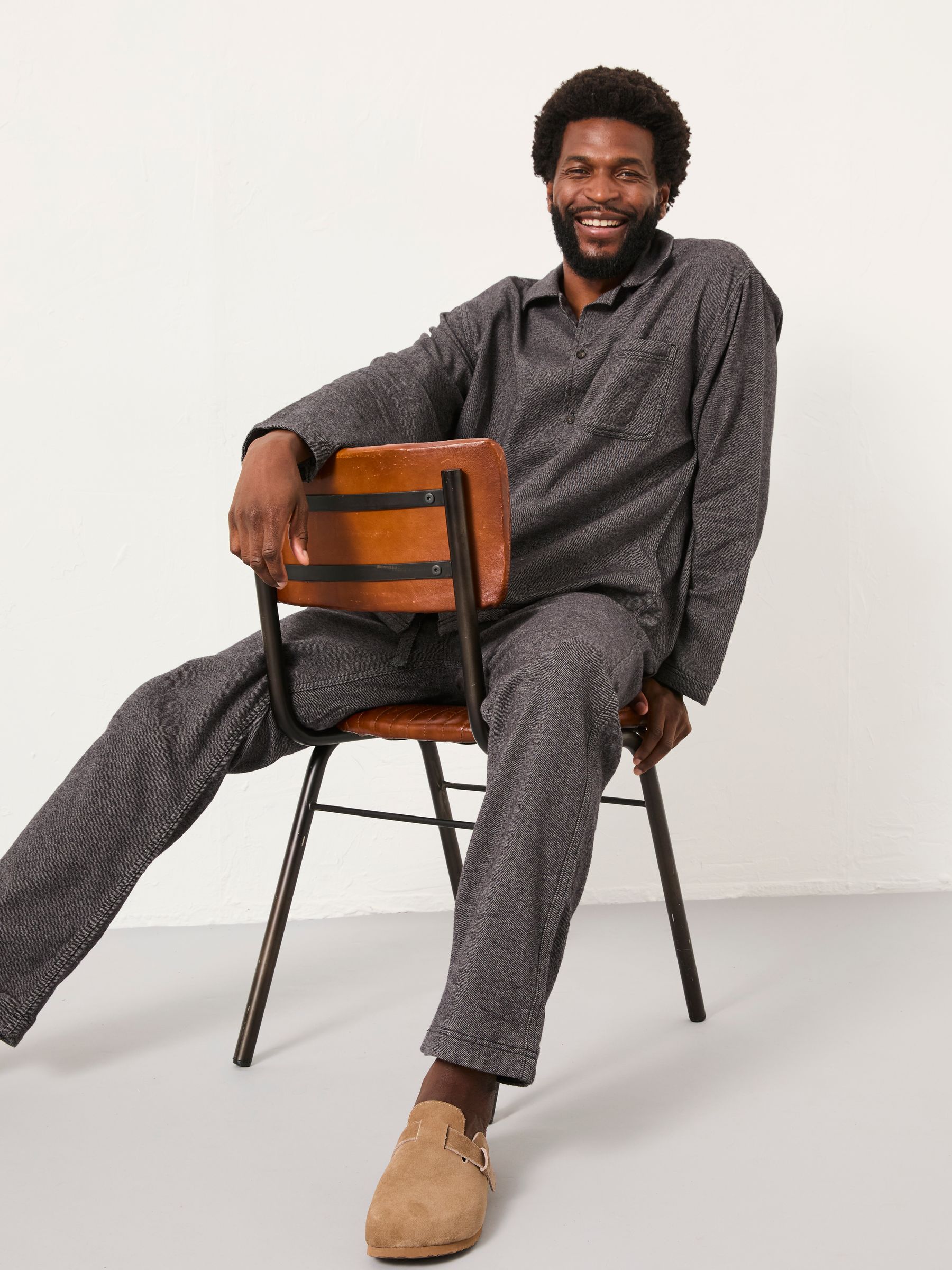 Charcoal Grey Brushed Twill Pyjama Bottoms - Image 4 of 5