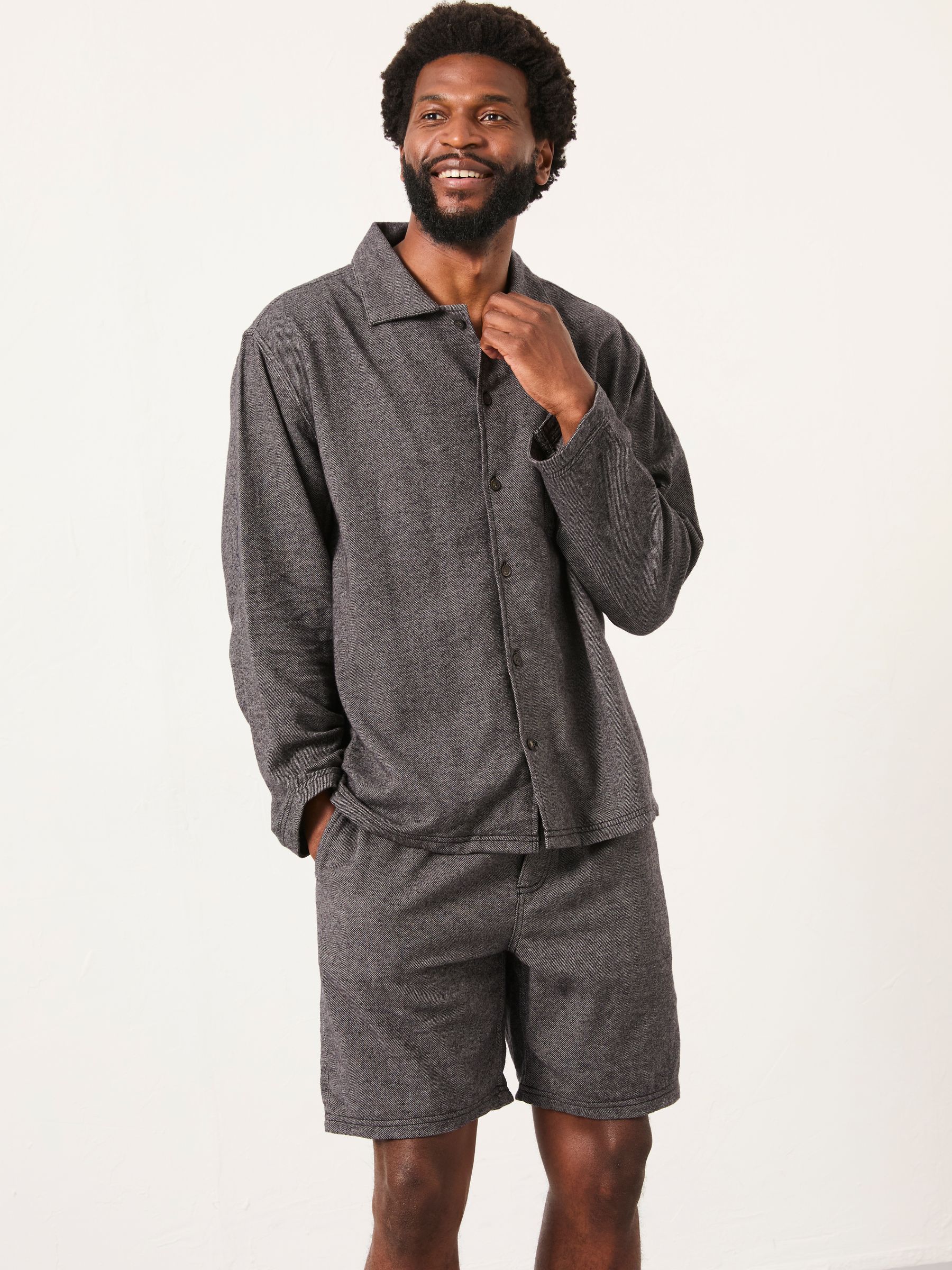 Charcoal Grey Brushed Twill Pyjama Shorts - Image 1 of 1