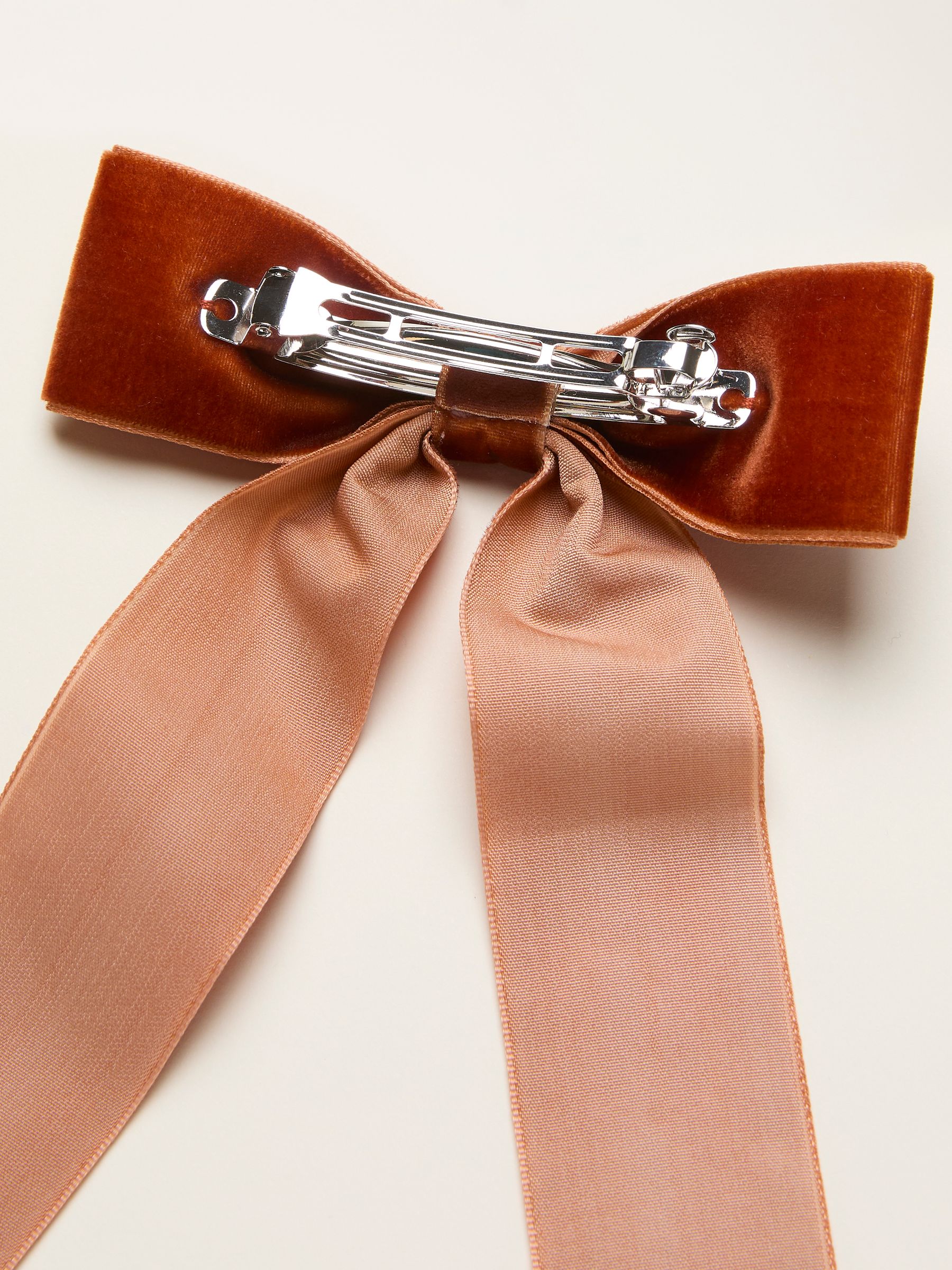 Burnt Orange Velvet Hair Bow - Image 2 of 2 Burnt Orange Velvet Hair Bow - Image 2 of 2