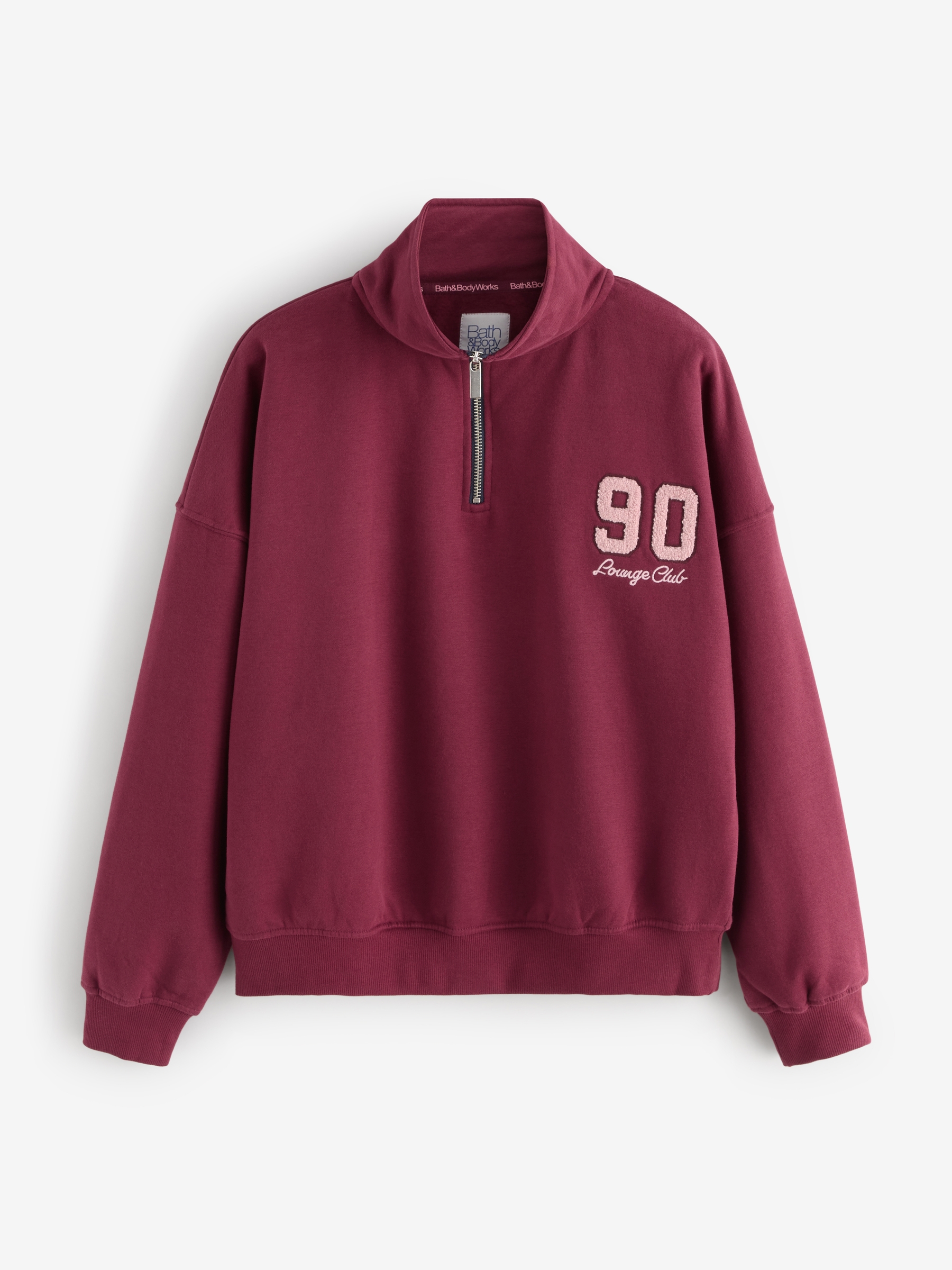 Burgundy Red Half Zip Sweatshirt - Image 5 of 7