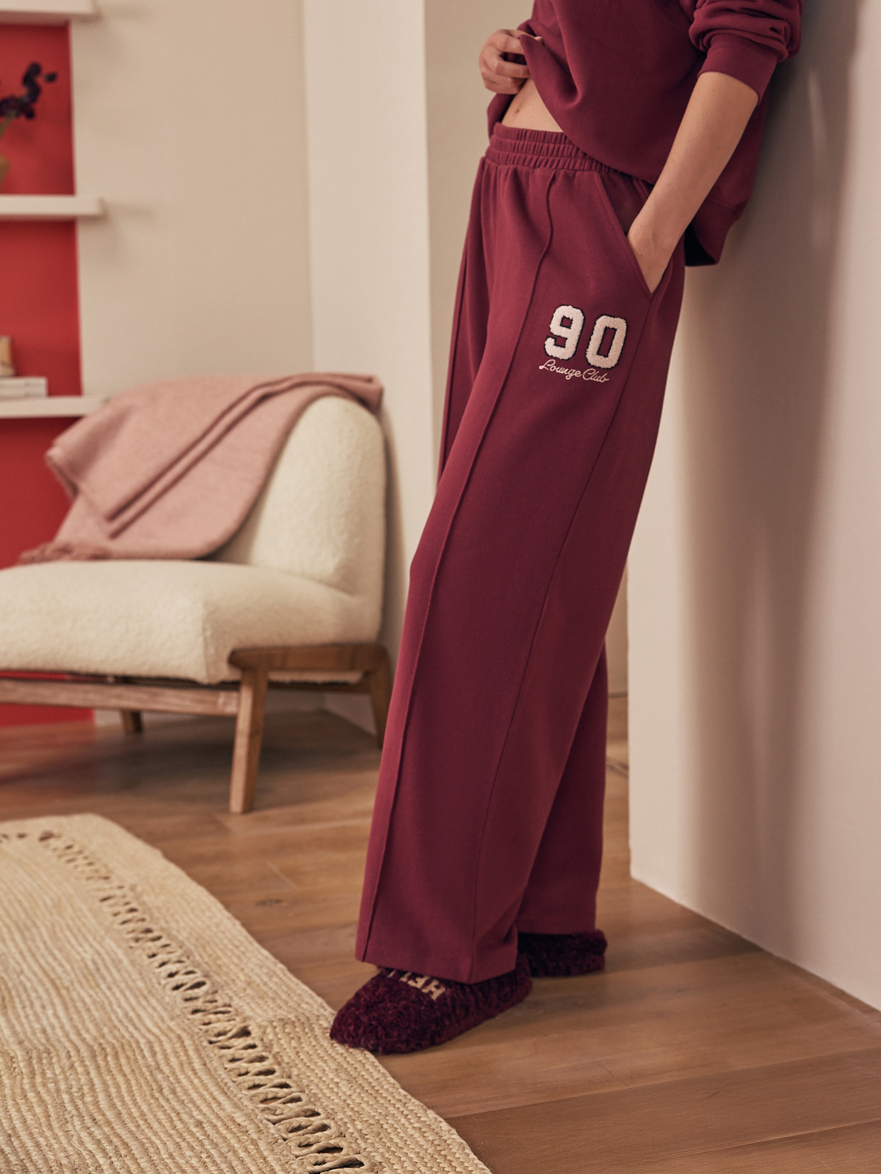 Burgundy Red Joggers - Image 1 of 8