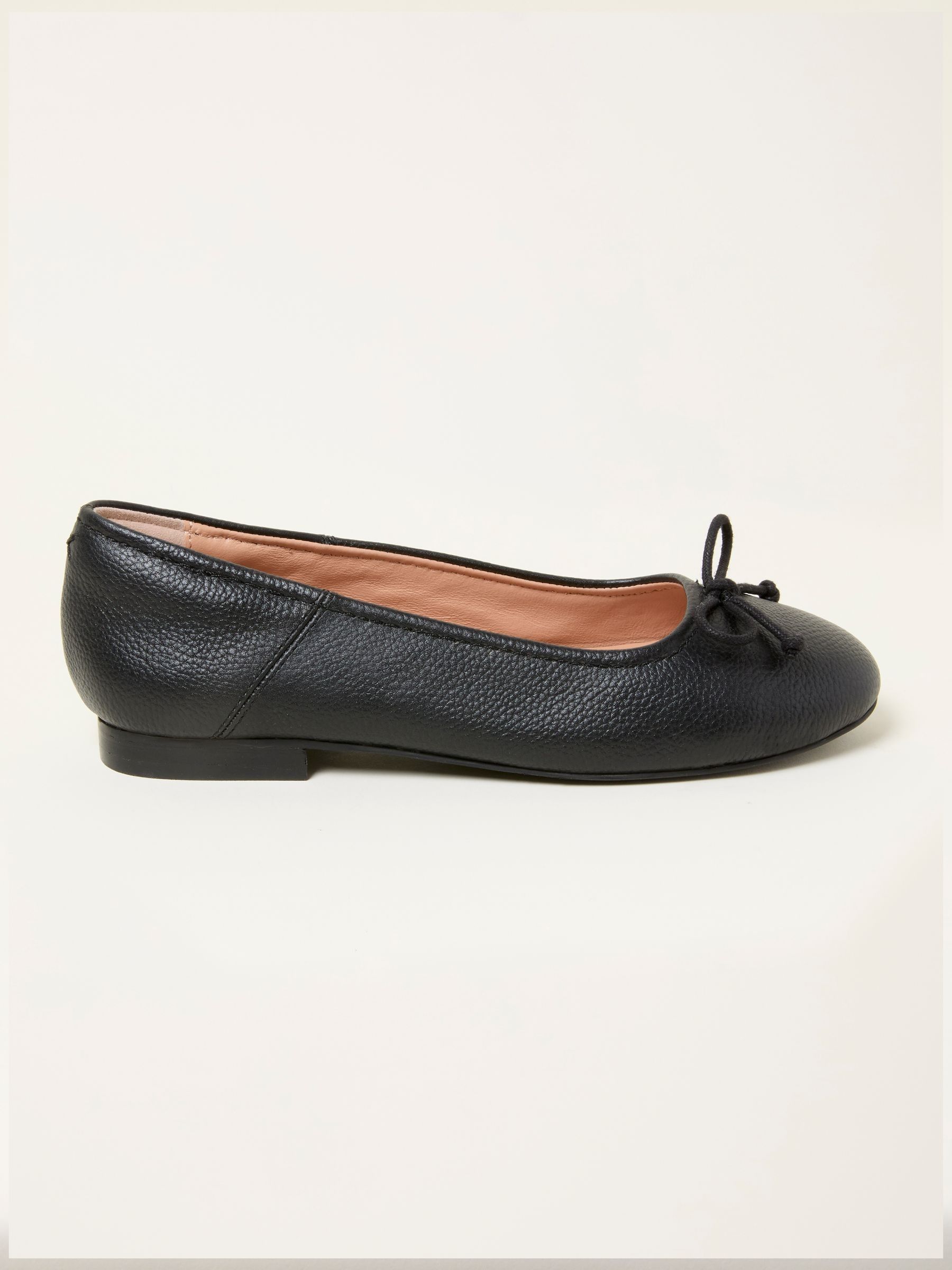 Black Leather Ballerina Pump - Image 1 of 3