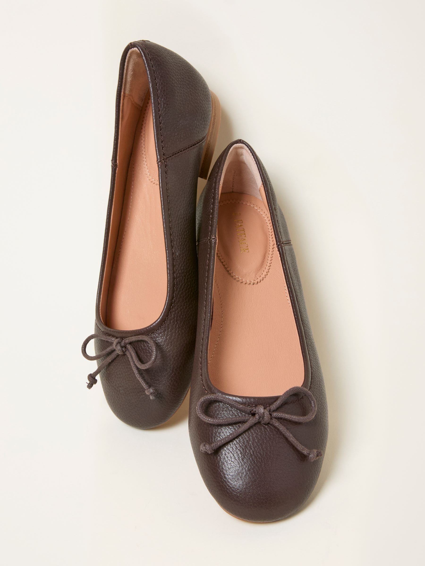 Chocolate Brown Leather Ballerina Pump - Image 2 of 3