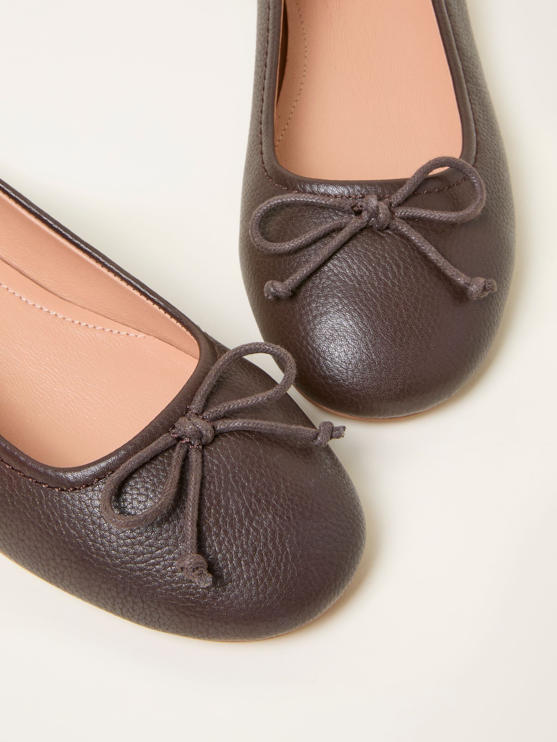 Chocolate Brown Leather Ballerina Pump - Image 3 of 3