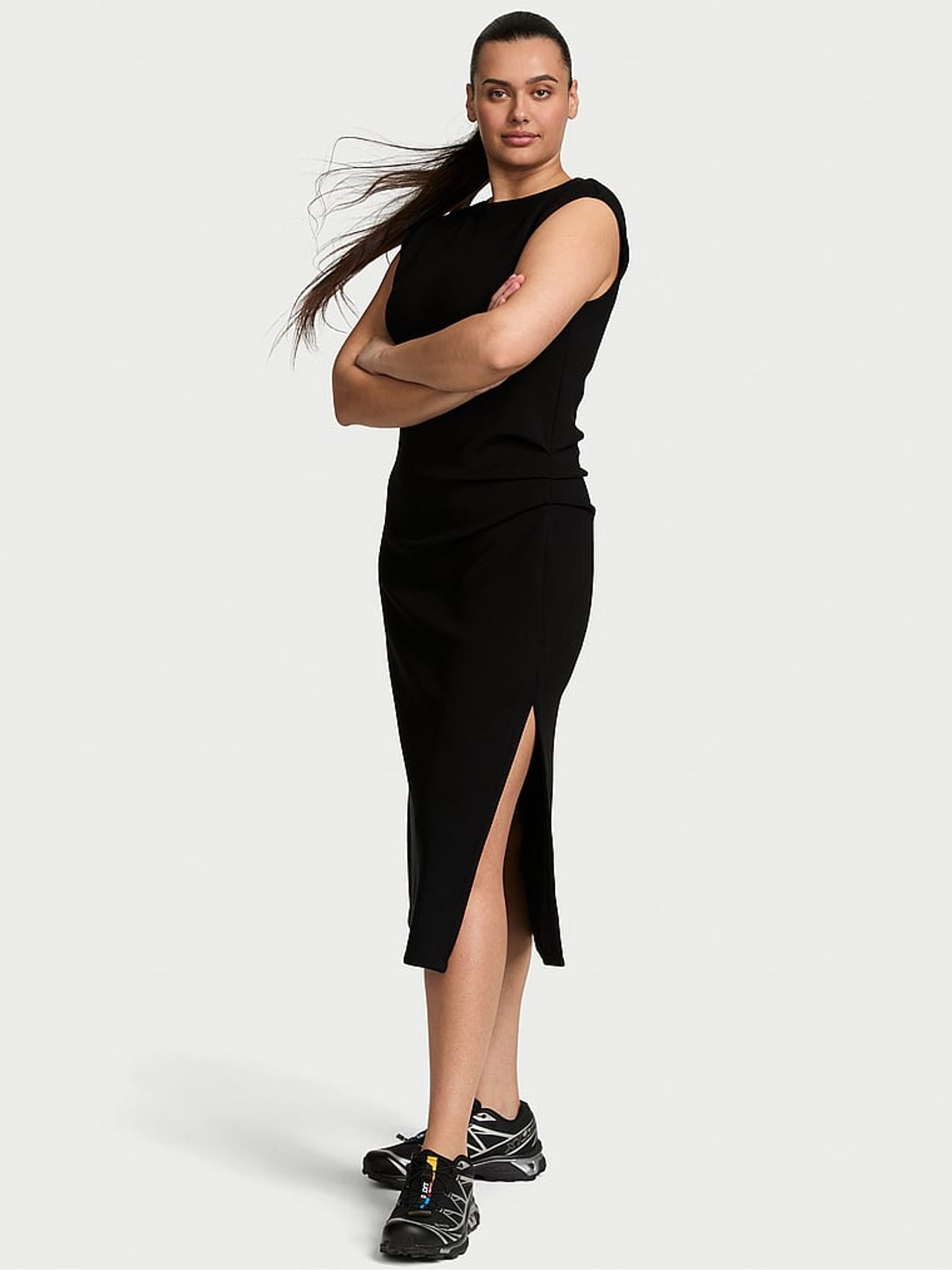 Pure Black Featherweight Knit Maxi Dress - Image 1 of 3