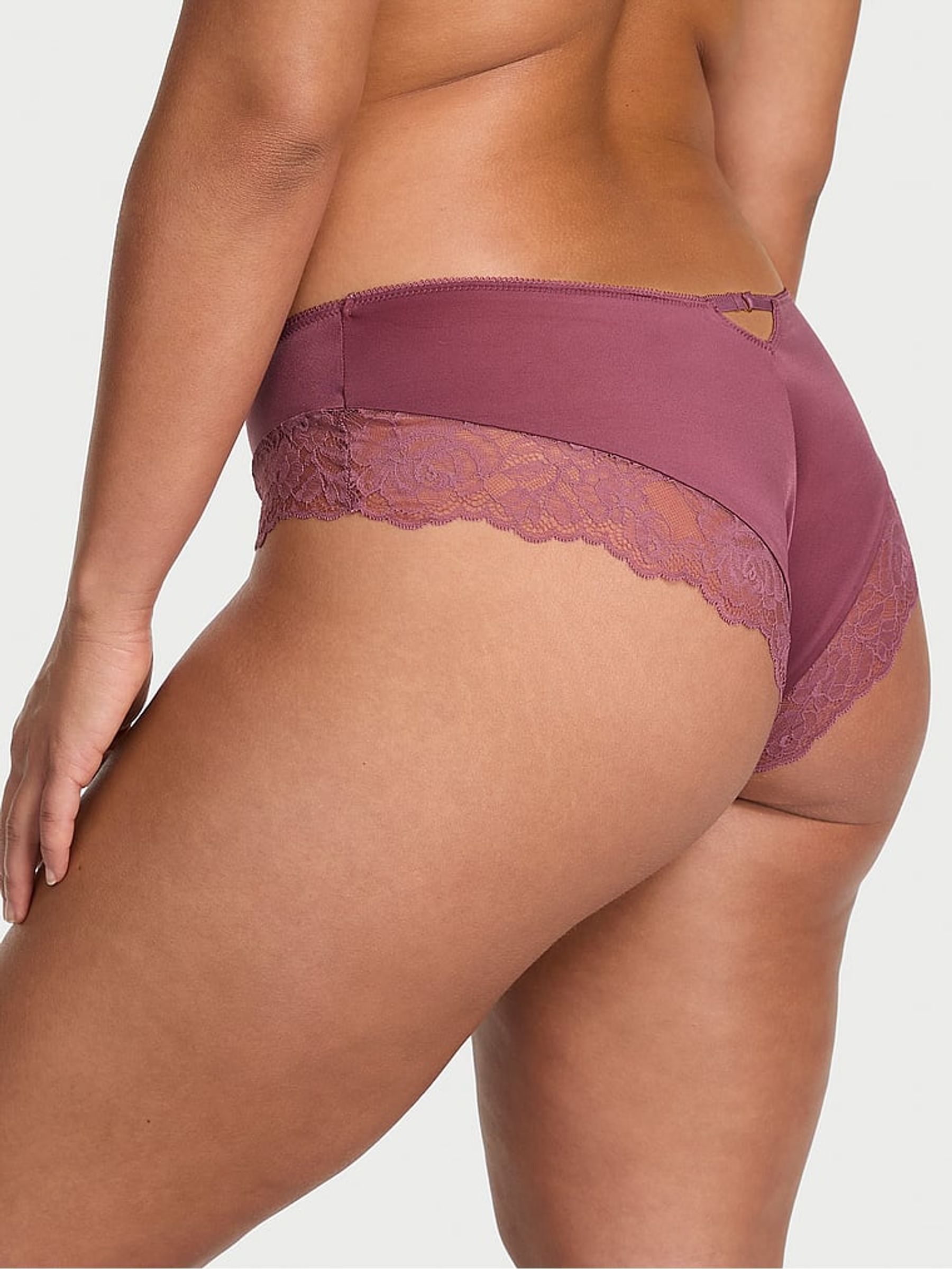 Purple Vapor Cheeky Rose Lace Trim Knickers - Image 2 of 2