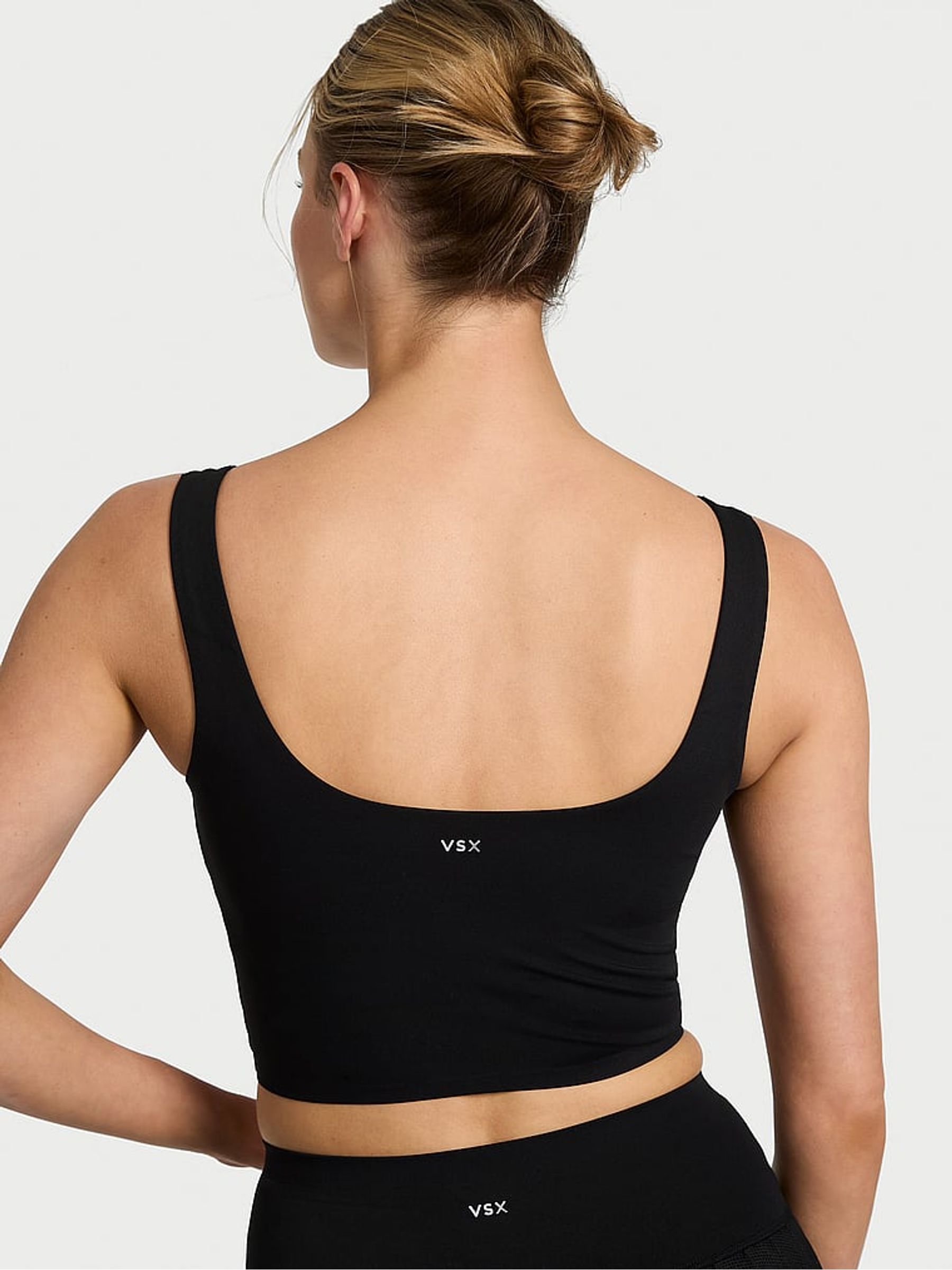 Black Elevate™ Square Neck Bra Top - Image 2 of 2
