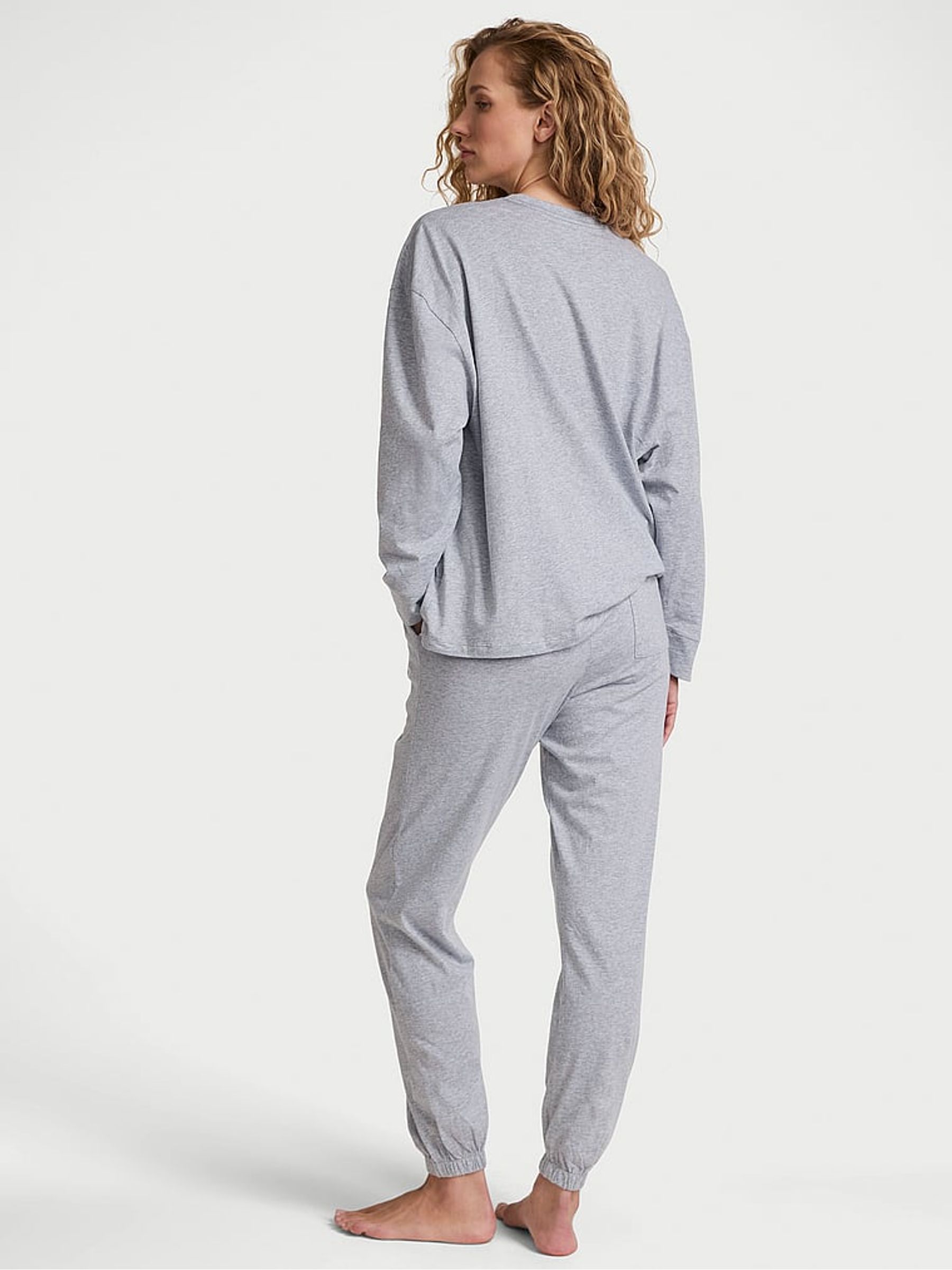 Medium Heather Grey Trouser Cotton Pyjama Set - Image 2 of 2