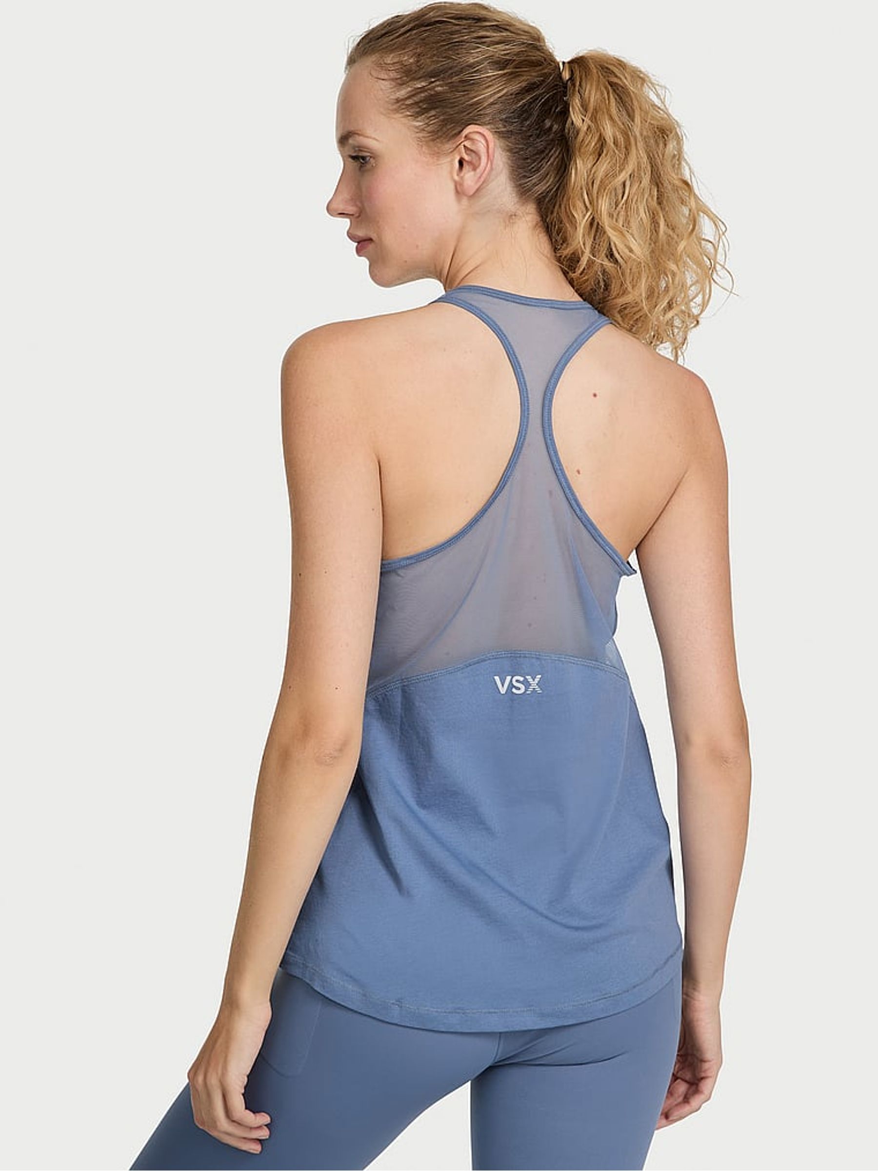 Moonlight Blue Racerback Mesh Tank Top - Image 2 of 2