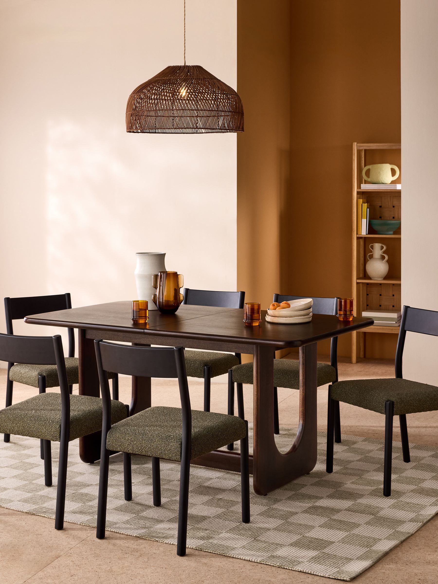 Dark Mango Wood Arlo 6 to 8 Seater Dining Table - Image 1 of 7 Dark Mango Wood Arlo 6 to 8 Seater Dining Table - Image 1 of 7