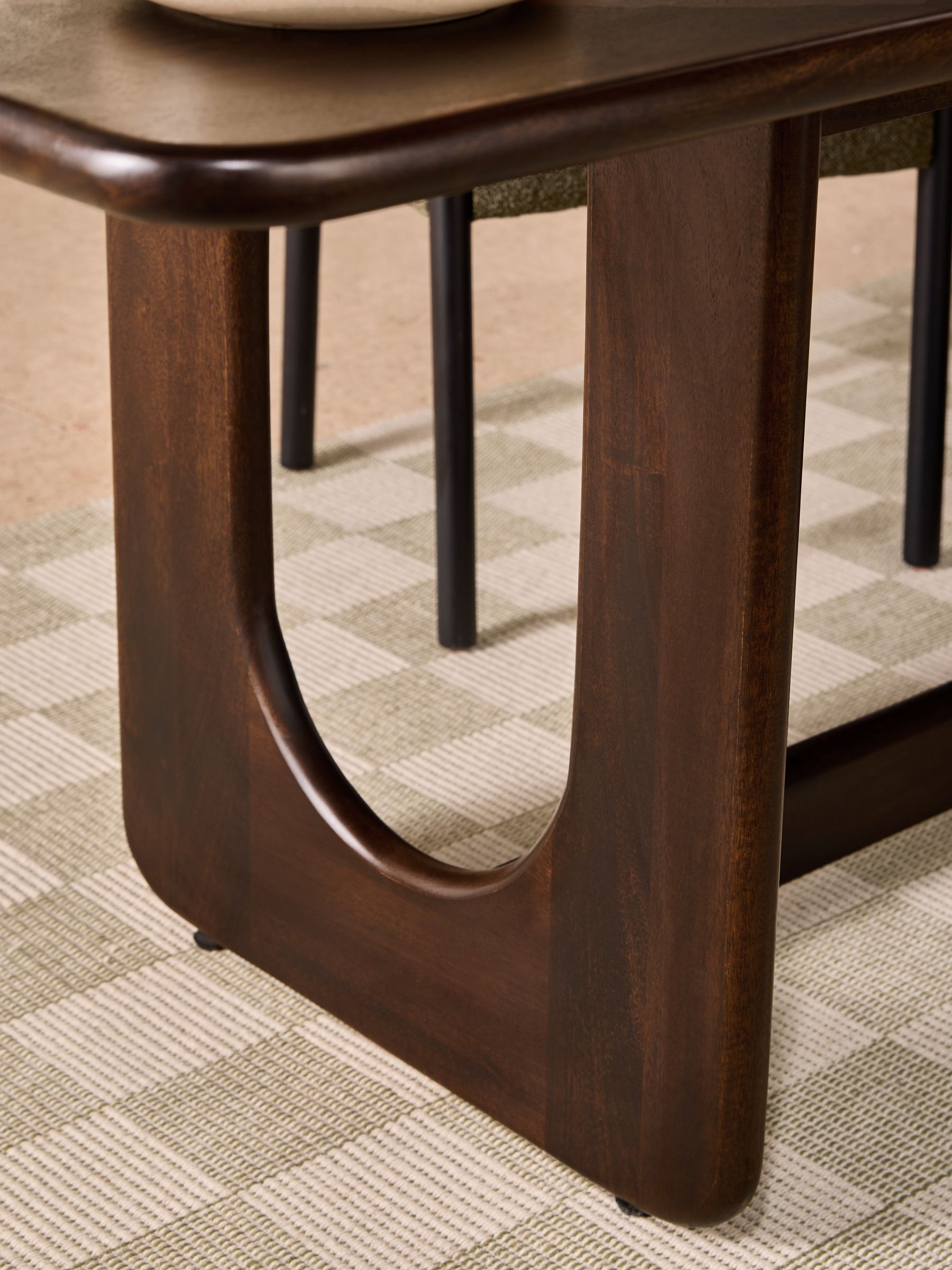 Dark Mango Wood Arlo 6 to 8 Seater Dining Table - Image 4 of 7