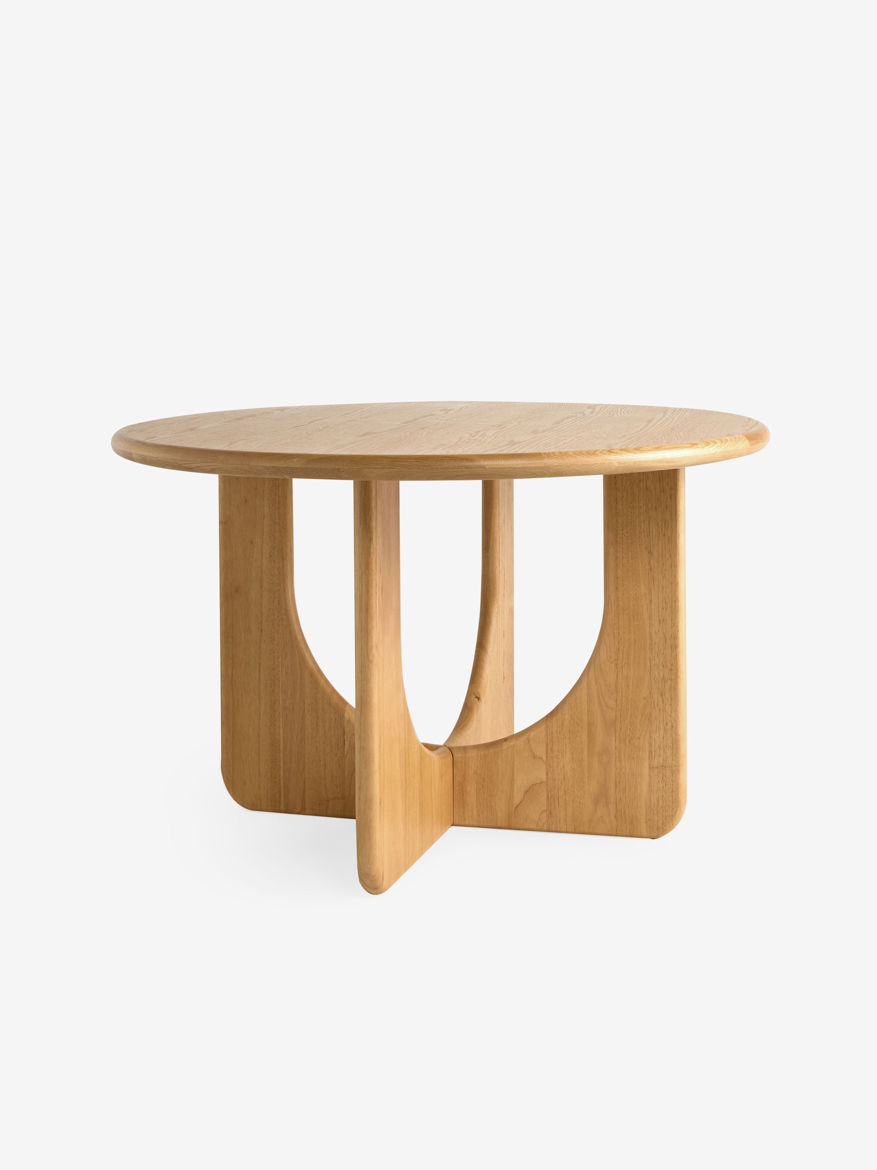 Arlo 4 Seater Round Dining Table in Oak - Image 5 of 6