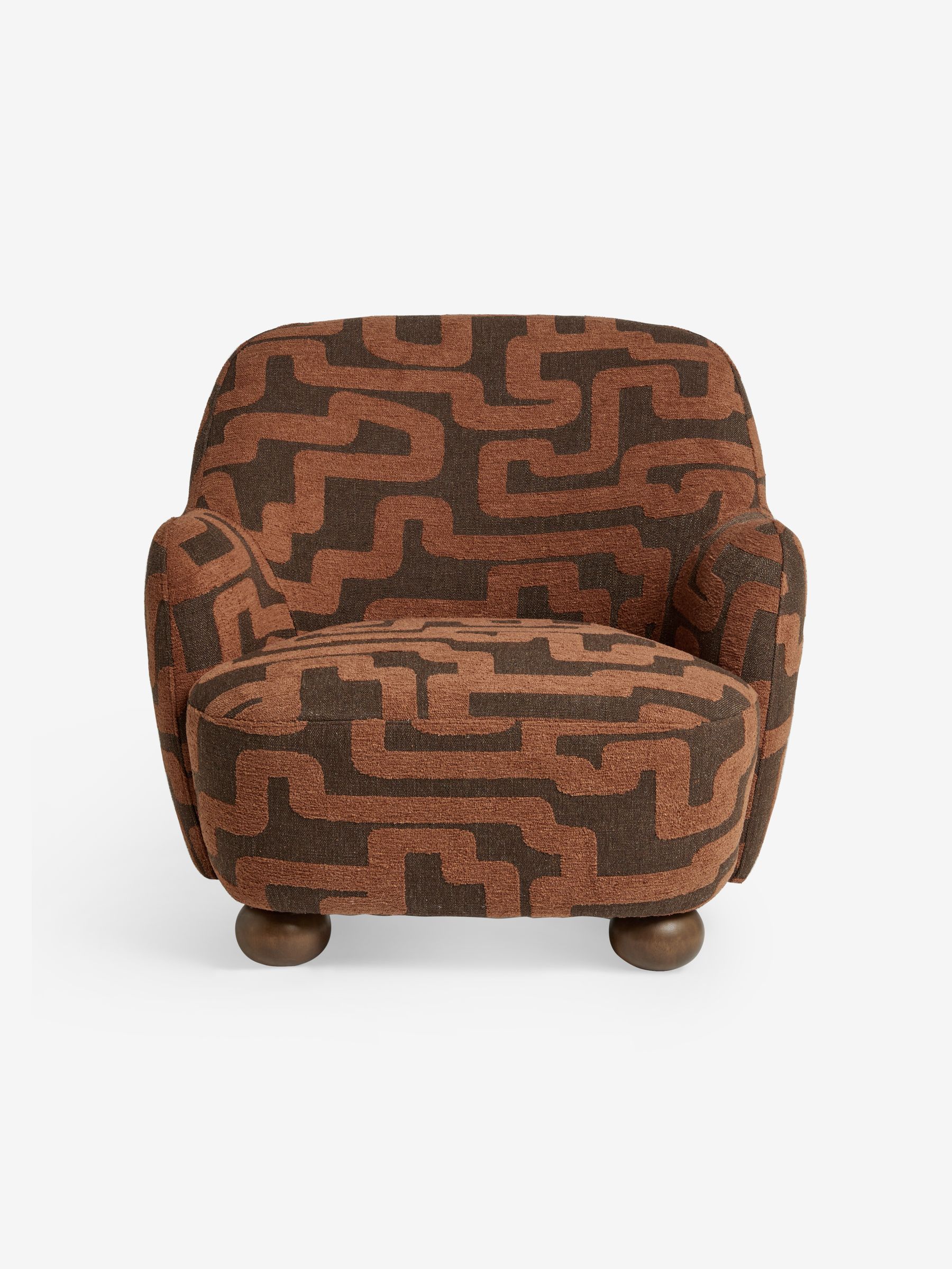 Ellio Accent Chair in Clyde Abstract Weave Chocolate Brown - Image 5 of 6