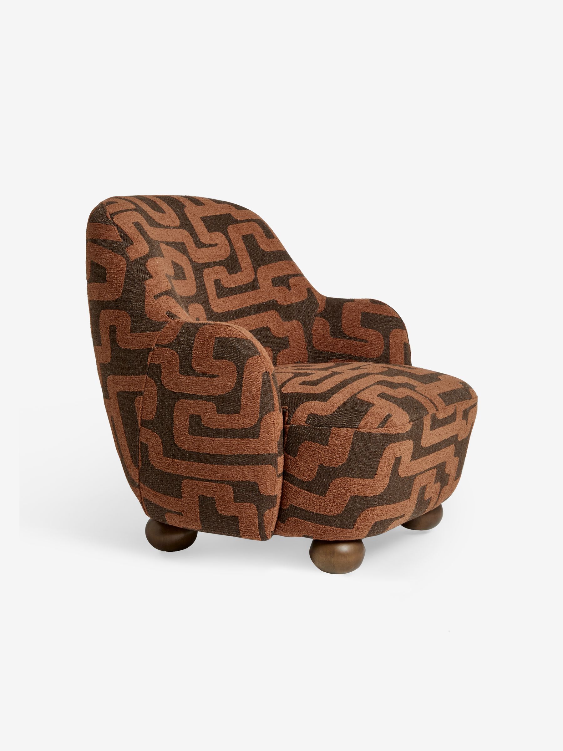 Ellio Accent Chair in Clyde Abstract Weave Chocolate Brown - Image 6 of 6 Ellio Accent Chair in Clyde Abstract Weave Chocolate Brown - Image 6 of 6