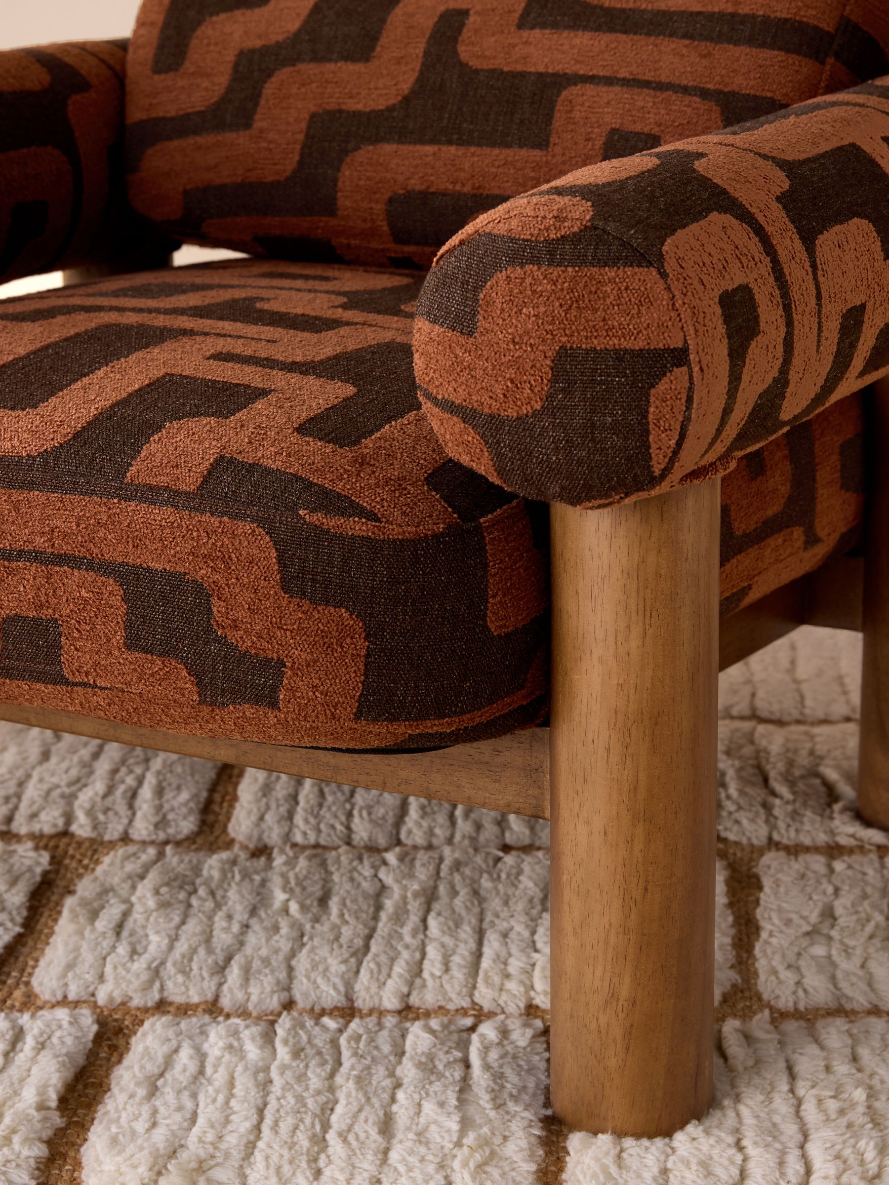 Maxton Chair in Clyde Abstract Weave Chocolate Brown - Image 2 of 6 Maxton Chair in Clyde Abstract Weave Chocolate Brown - Image 2 of 6