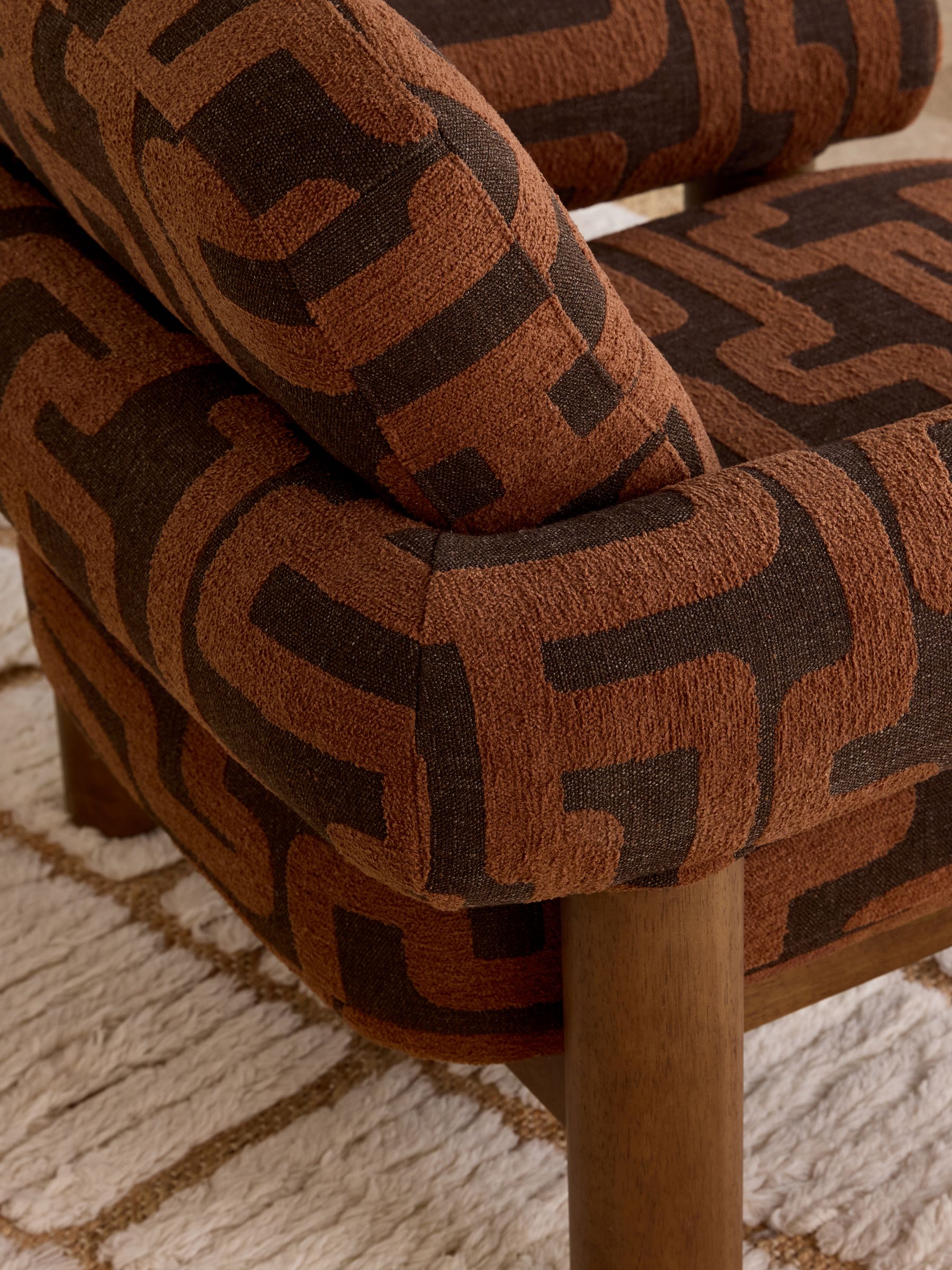 Maxton Chair in Clyde Abstract Weave Chocolate Brown - Image 3 of 6