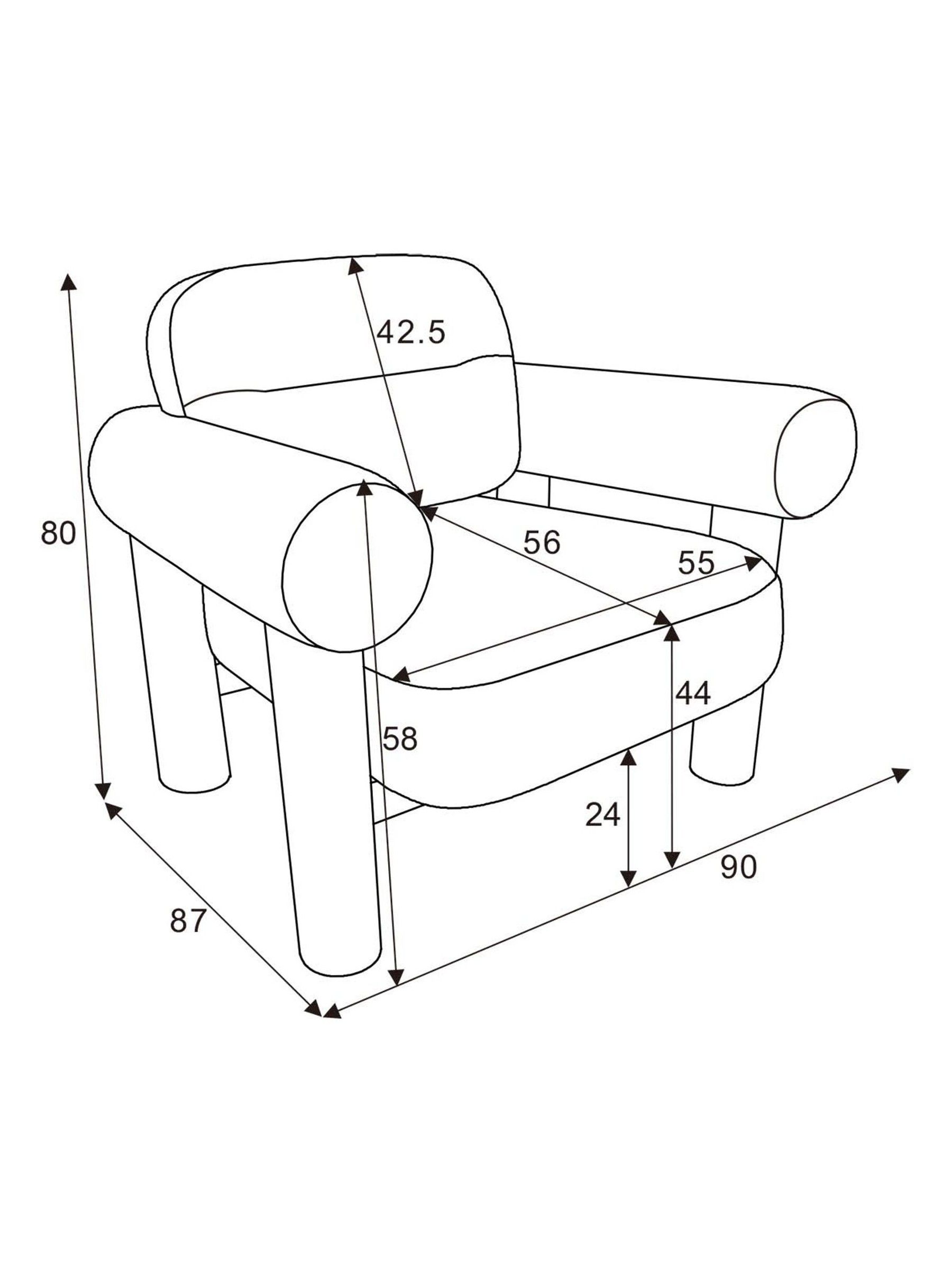 Maxton Chair in Clyde Abstract Weave Chocolate Brown - Image 4 of 6