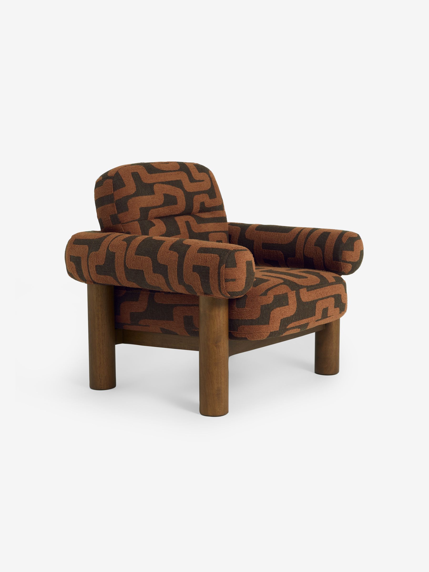 Maxton Chair in Clyde Abstract Weave Chocolate Brown - Image 5 of 6
