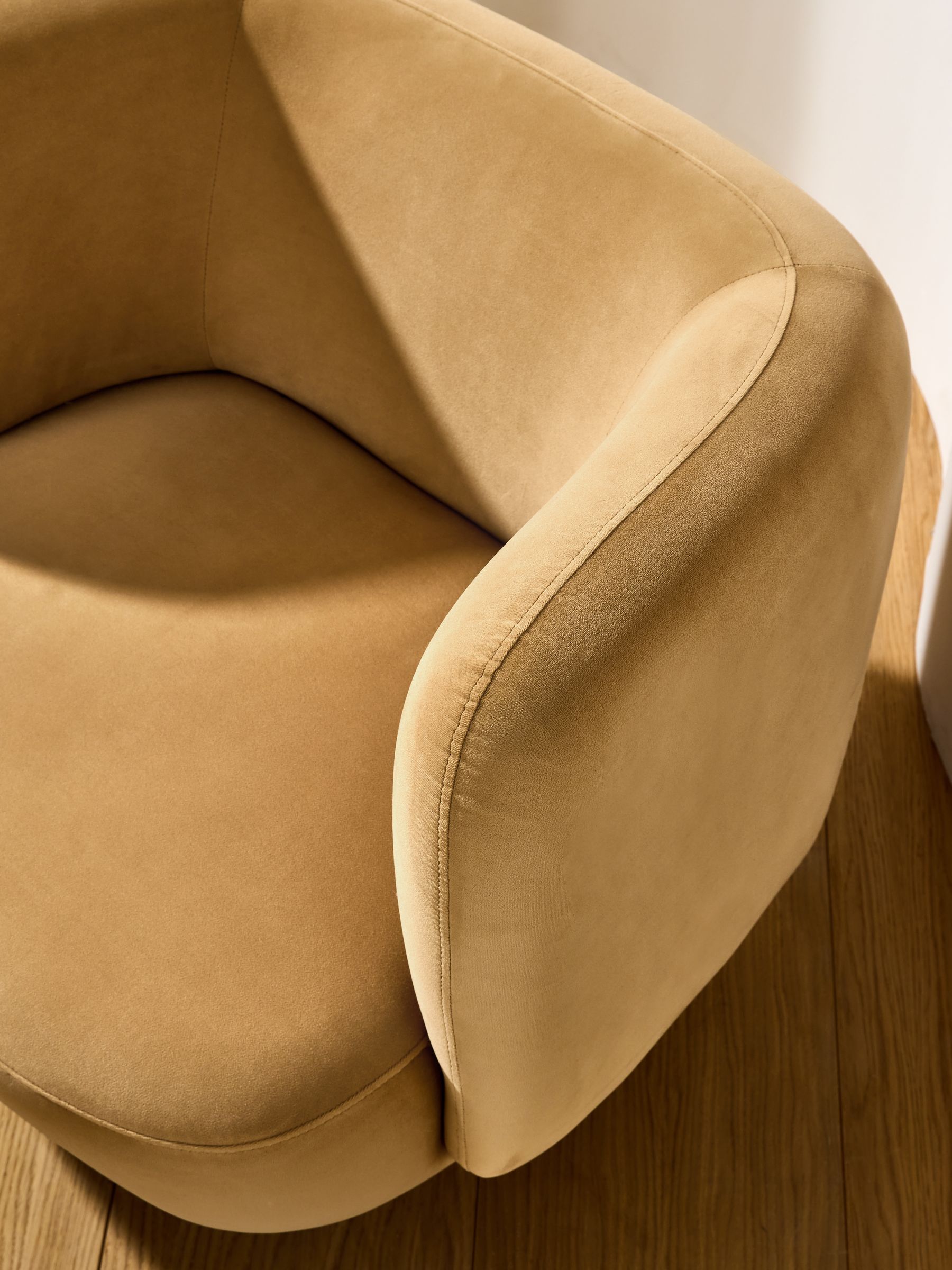 Novara Swivel Accent Chair in Soft Caramel Brown Velvet - Image 2 of 6