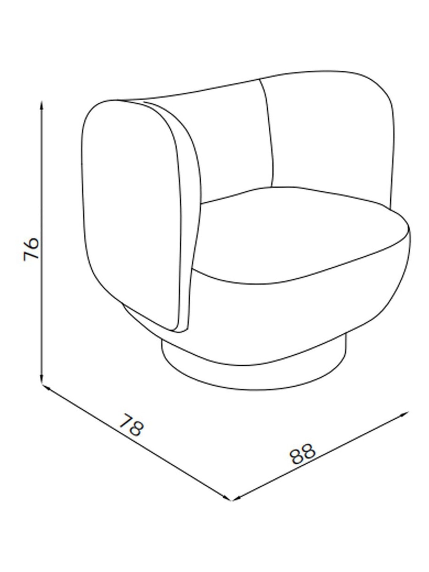 Novara Swivel Accent Chair in Soft Caramel Brown Velvet - Image 4 of 6
