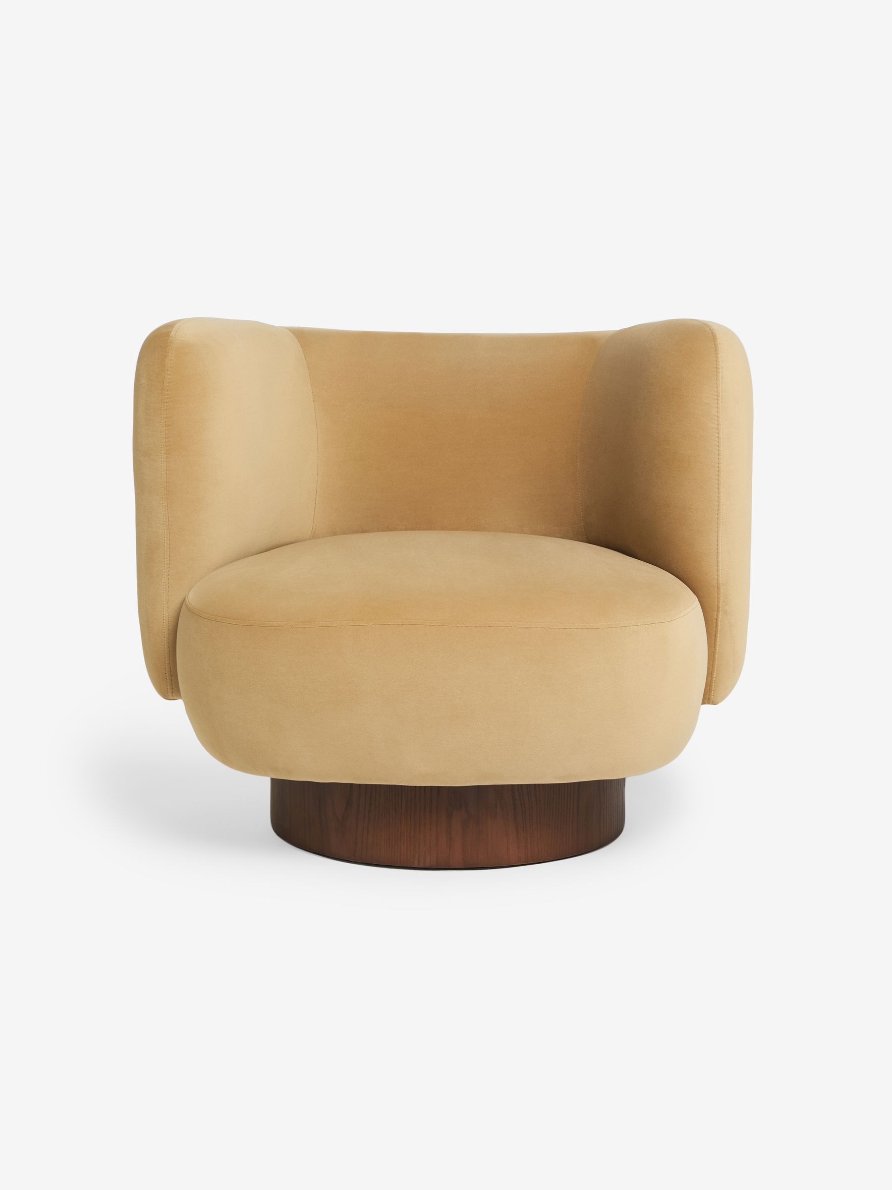 Novara Swivel Accent Chair in Soft Caramel Brown Velvet - Image 5 of 6