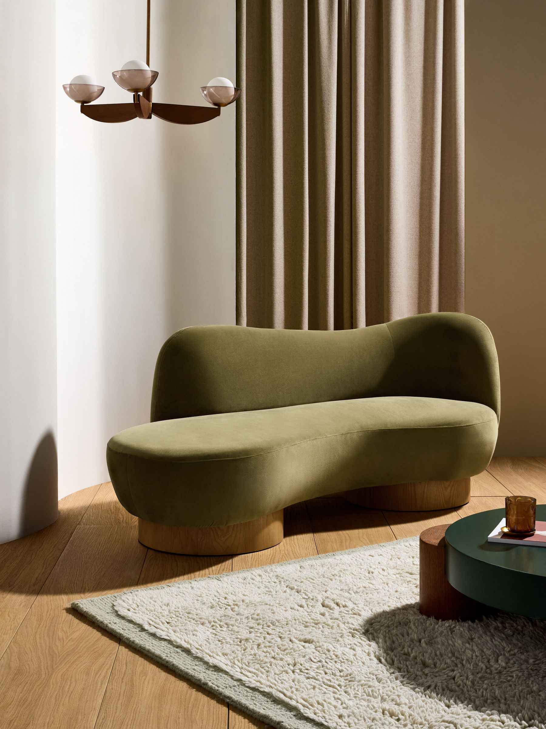 Novara 2 Seater Sofa in Fern Green Velvet - Image 1 of 6