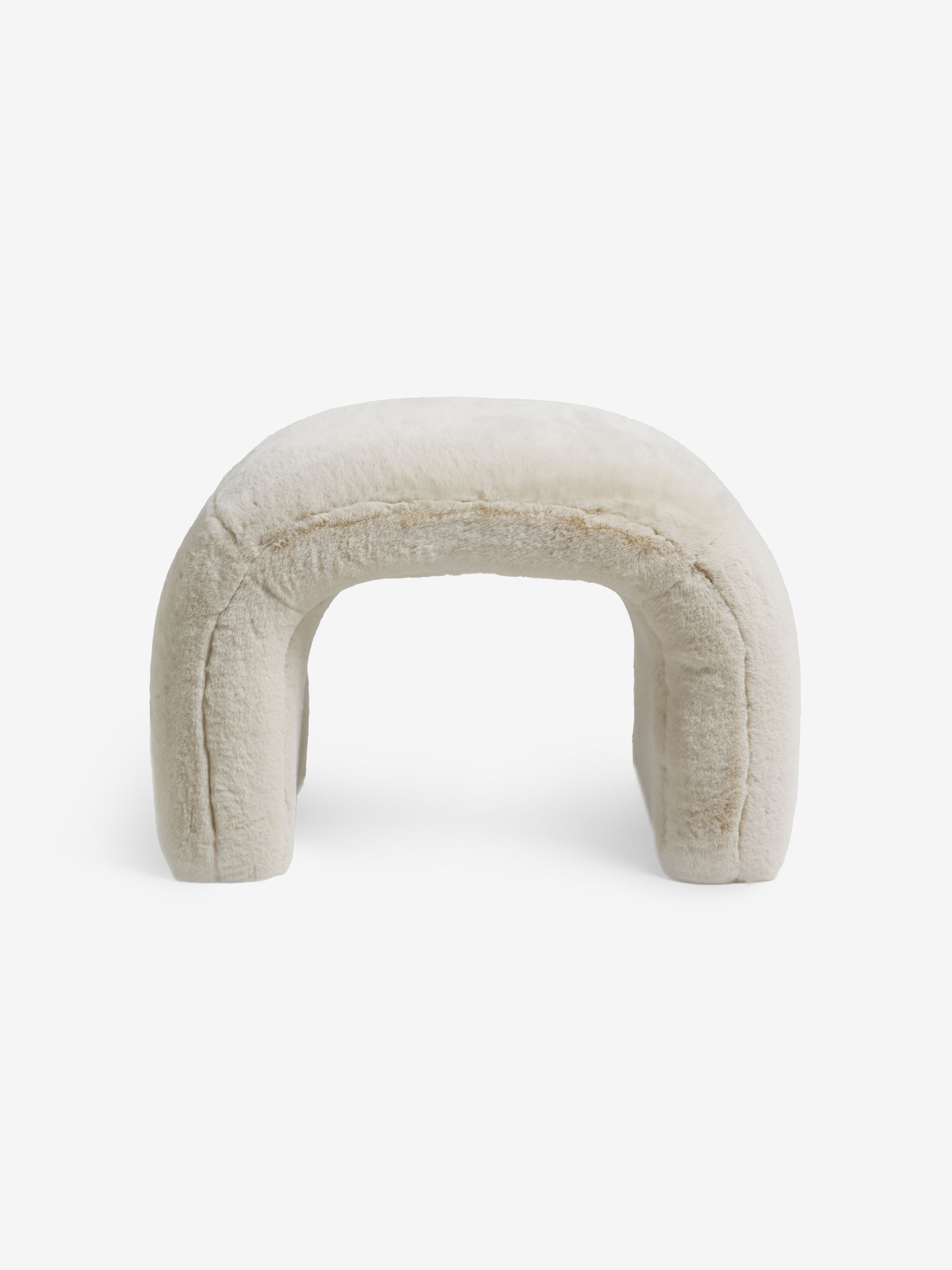 Beryl Stool in Taupe Natural Arctic Faux Fur - Image 6 of 6