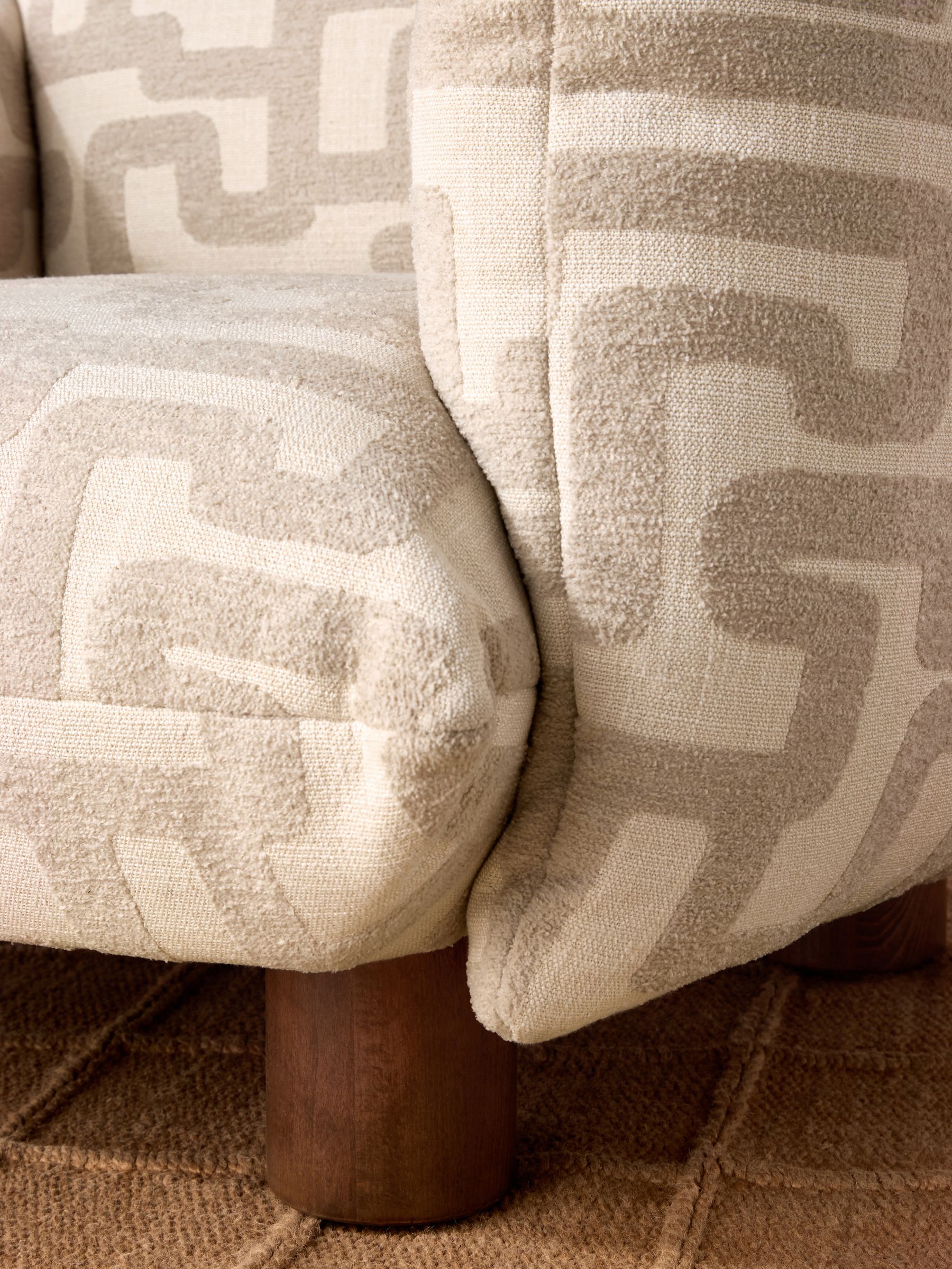 Jude Accent Chair in Clyde Abstract Weave Natural Sand - Image 2 of 6