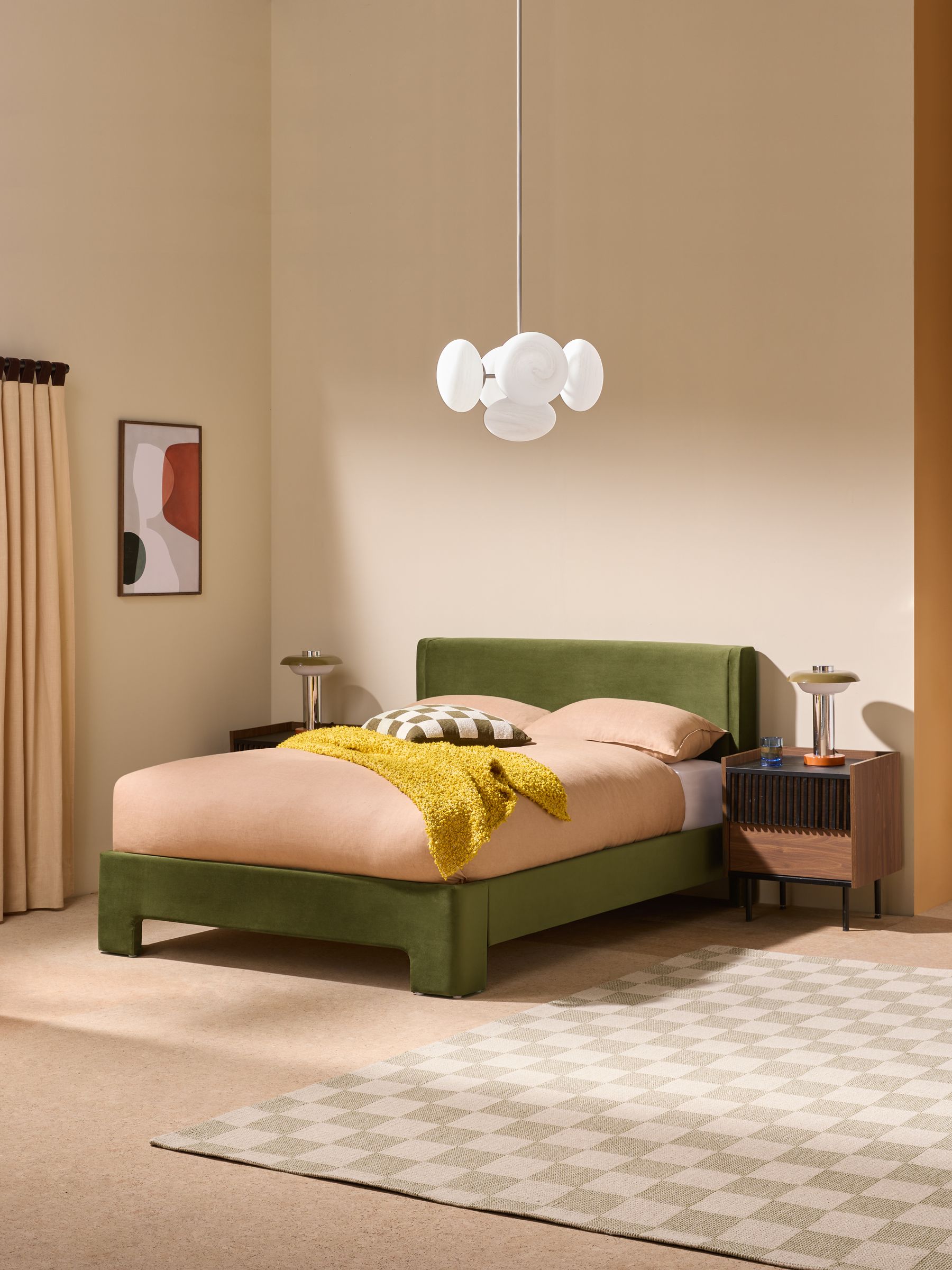 Ottoman Storage Bed Leonora in Velvet Pistachio Green - Image 1 of 3
