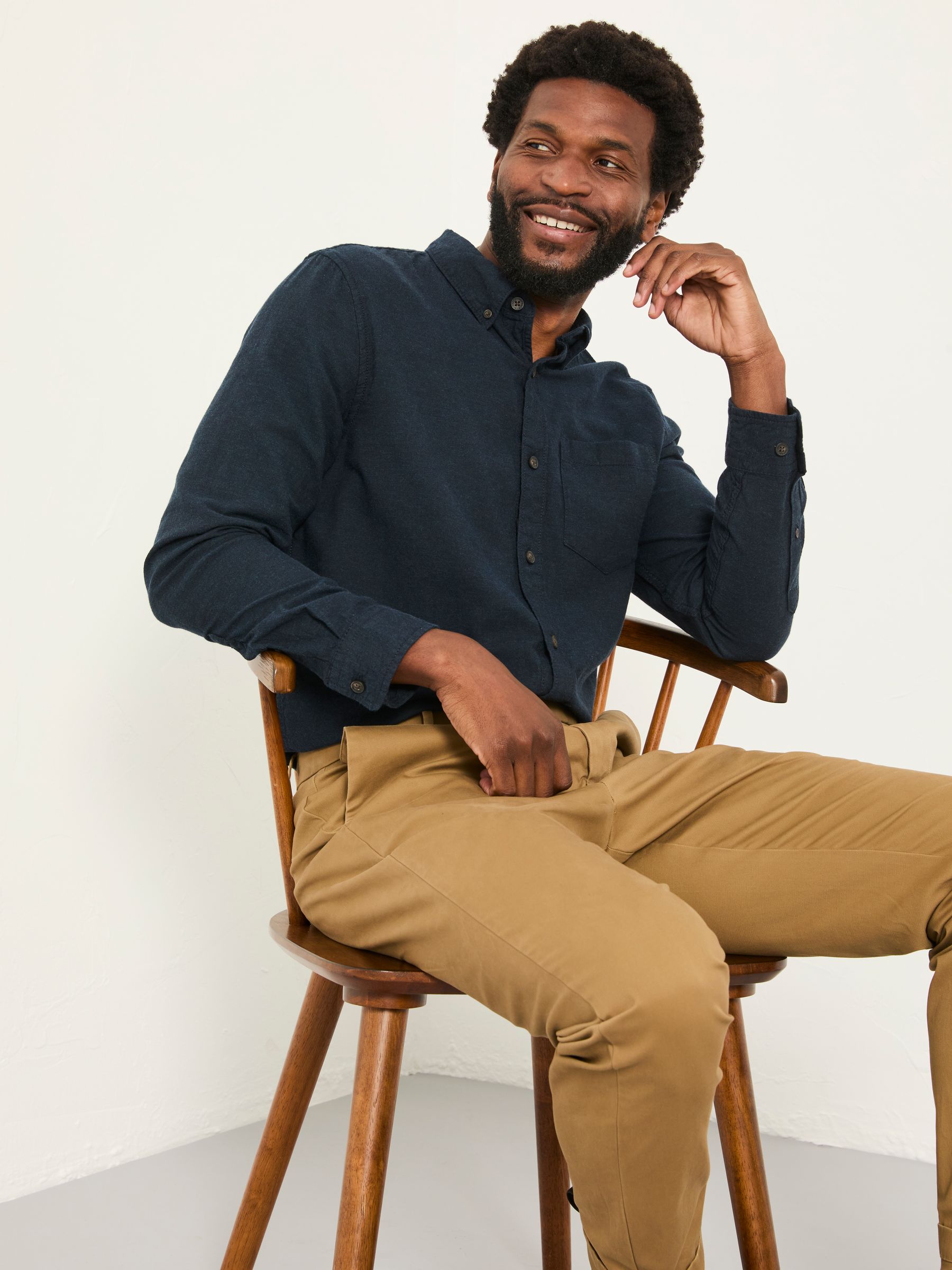 Oxlow Navy Long Sleeve Plain Shirt - Image 4 of 5