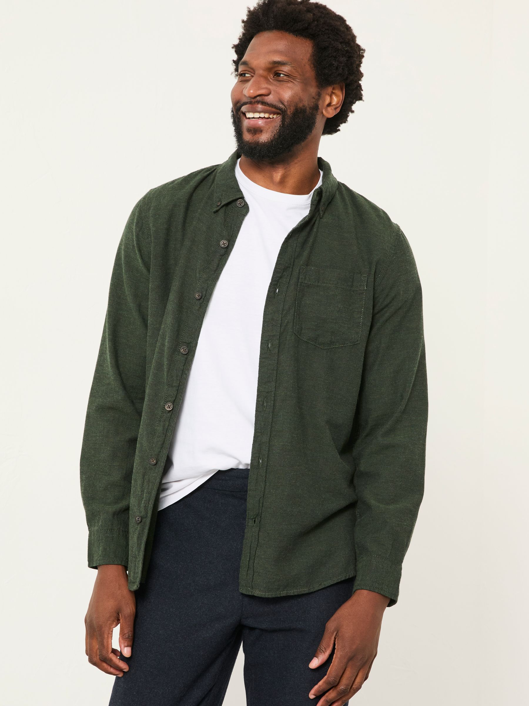 Oxlow Emerald Green Long Sleeve Plain Shirt - Image 1 of 5