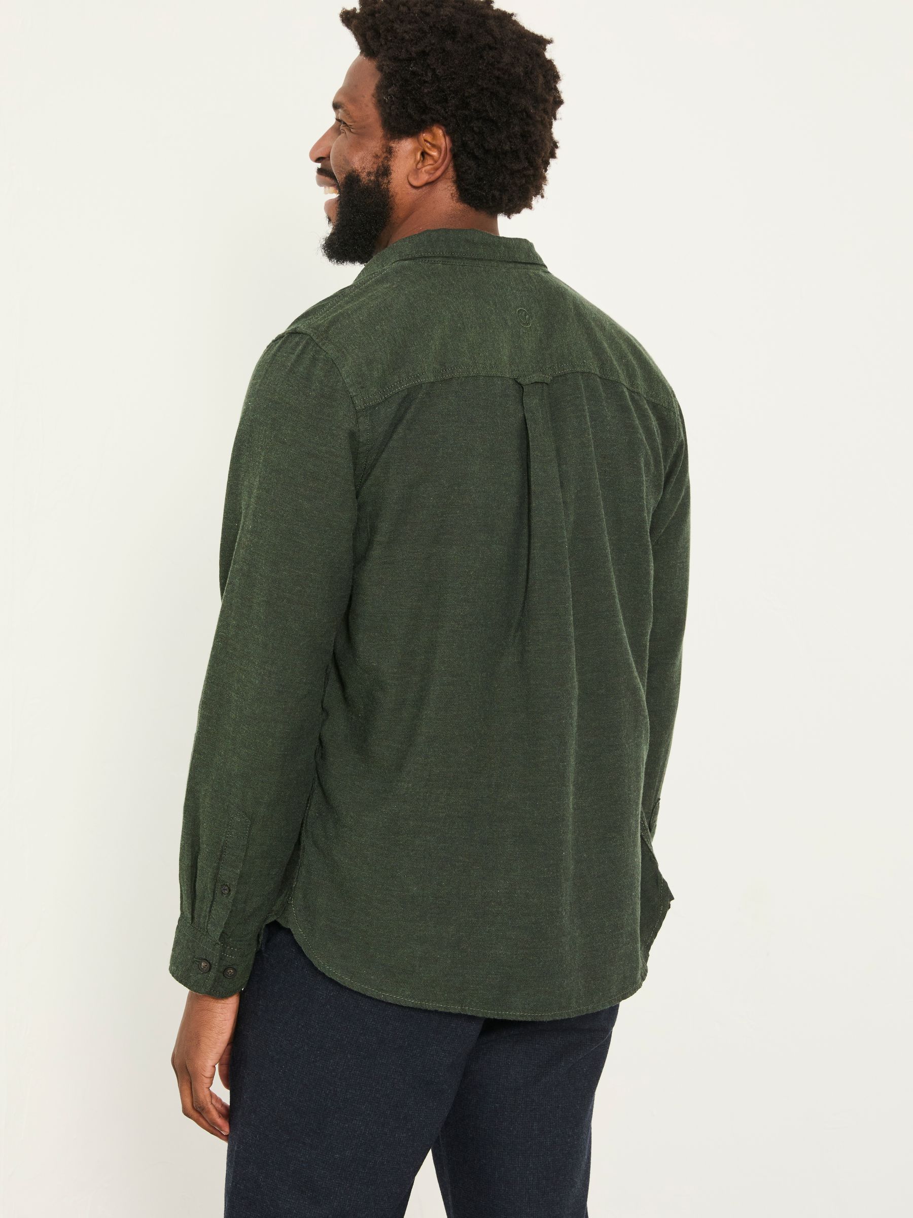 Oxlow Emerald Green Long Sleeve Plain Shirt - Image 2 of 5