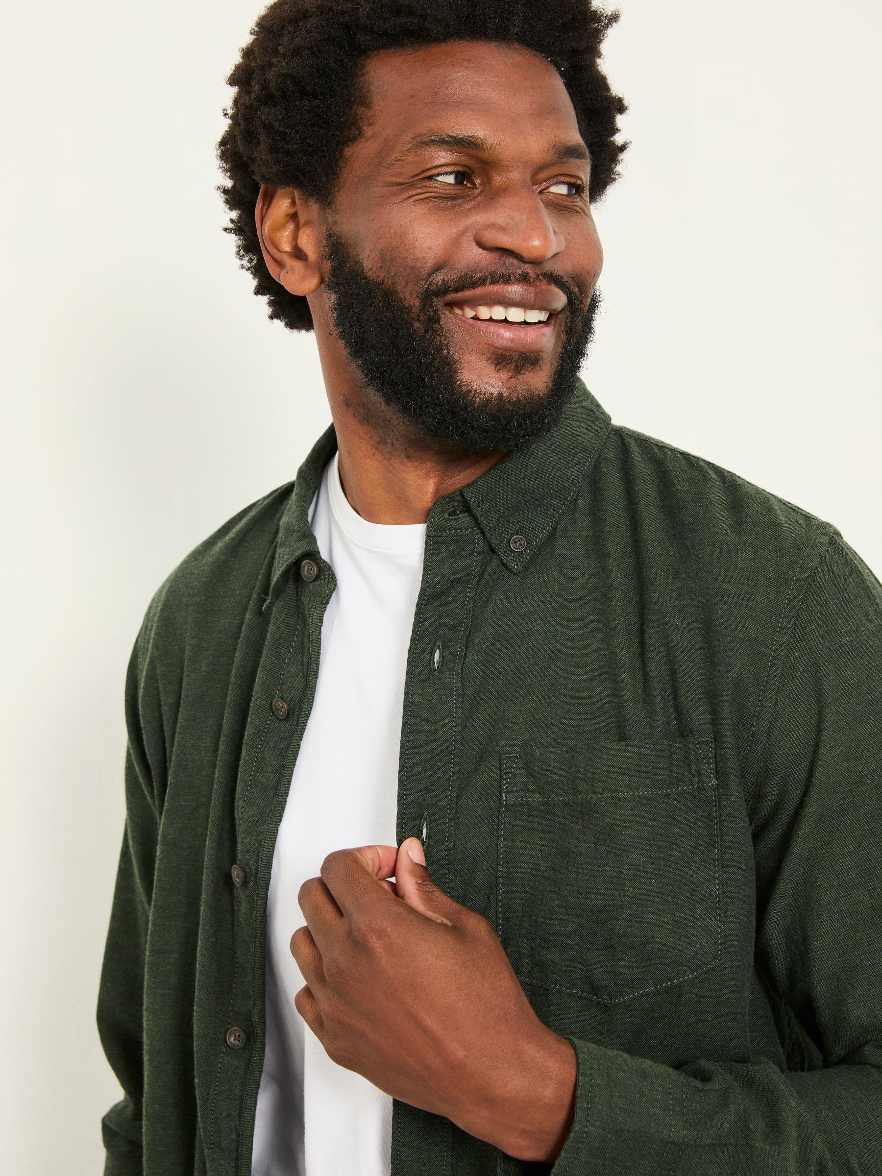 Oxlow Emerald Green Long Sleeve Plain Shirt | FatFace USA