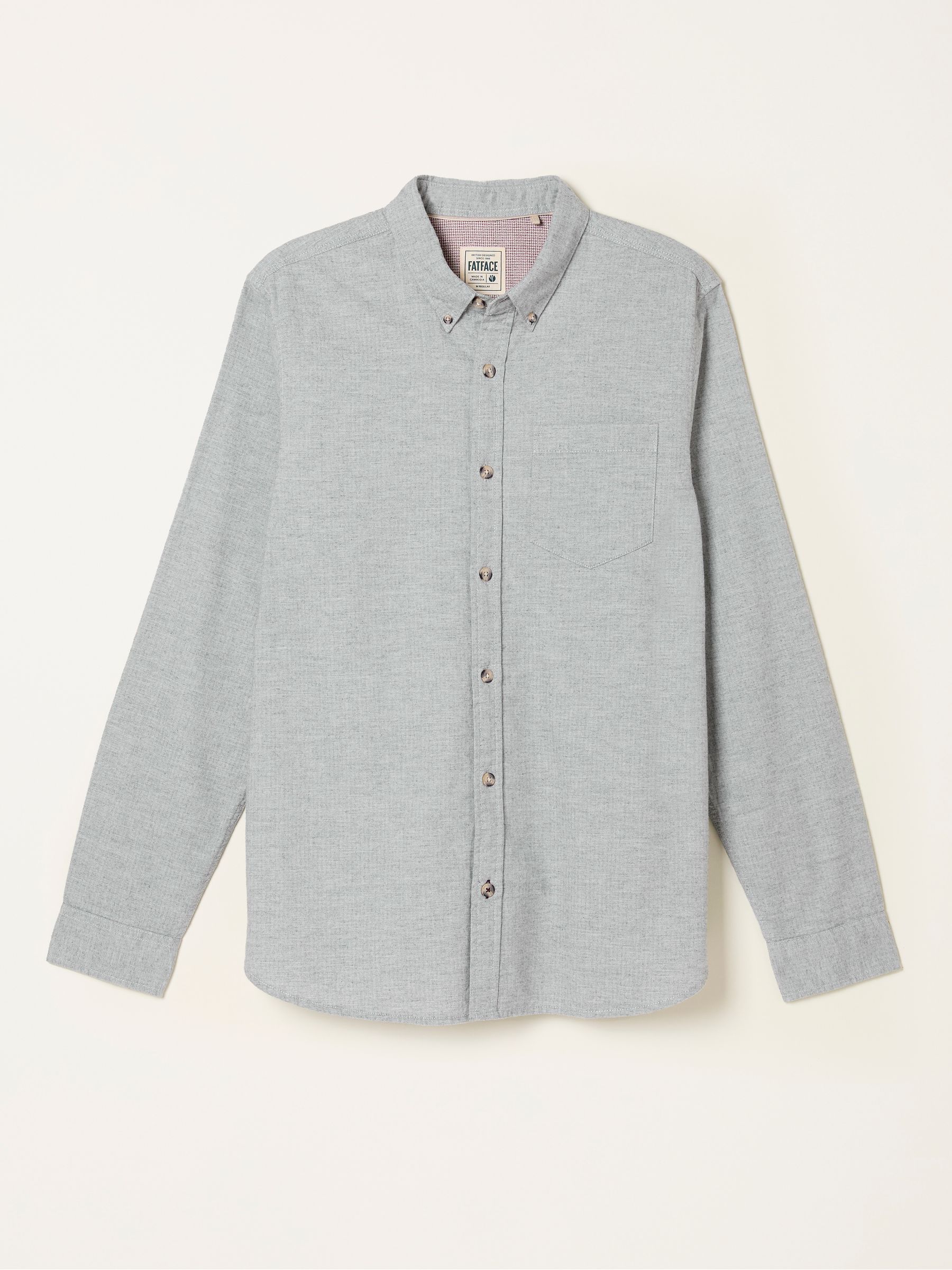 Tadlow Grey Long Sleeve Herringbone Shirt - Image 5 of 5