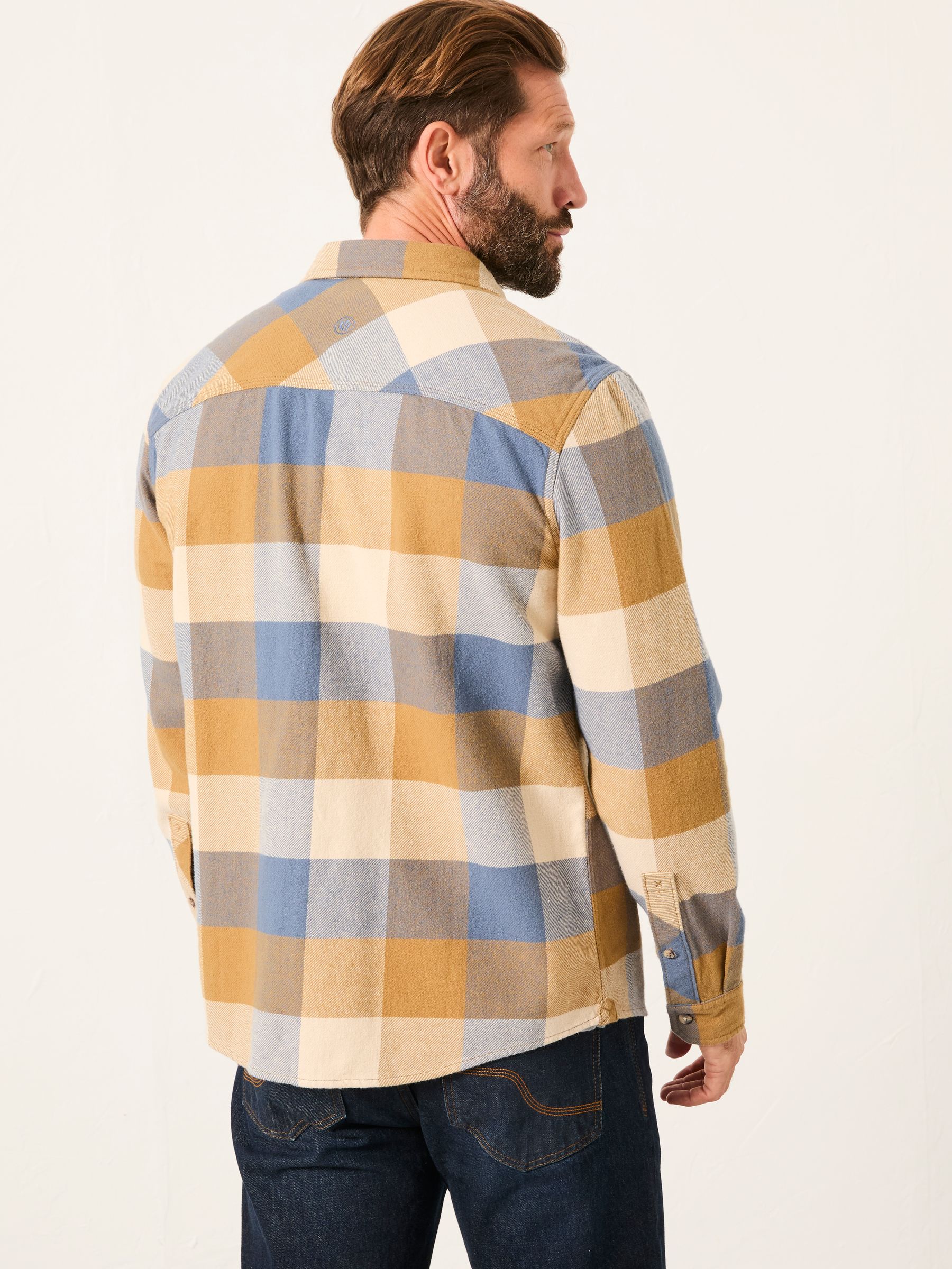Dardy Chambray Blue Long Sleeve Buffalo Check Shirt - Image 2 of 5