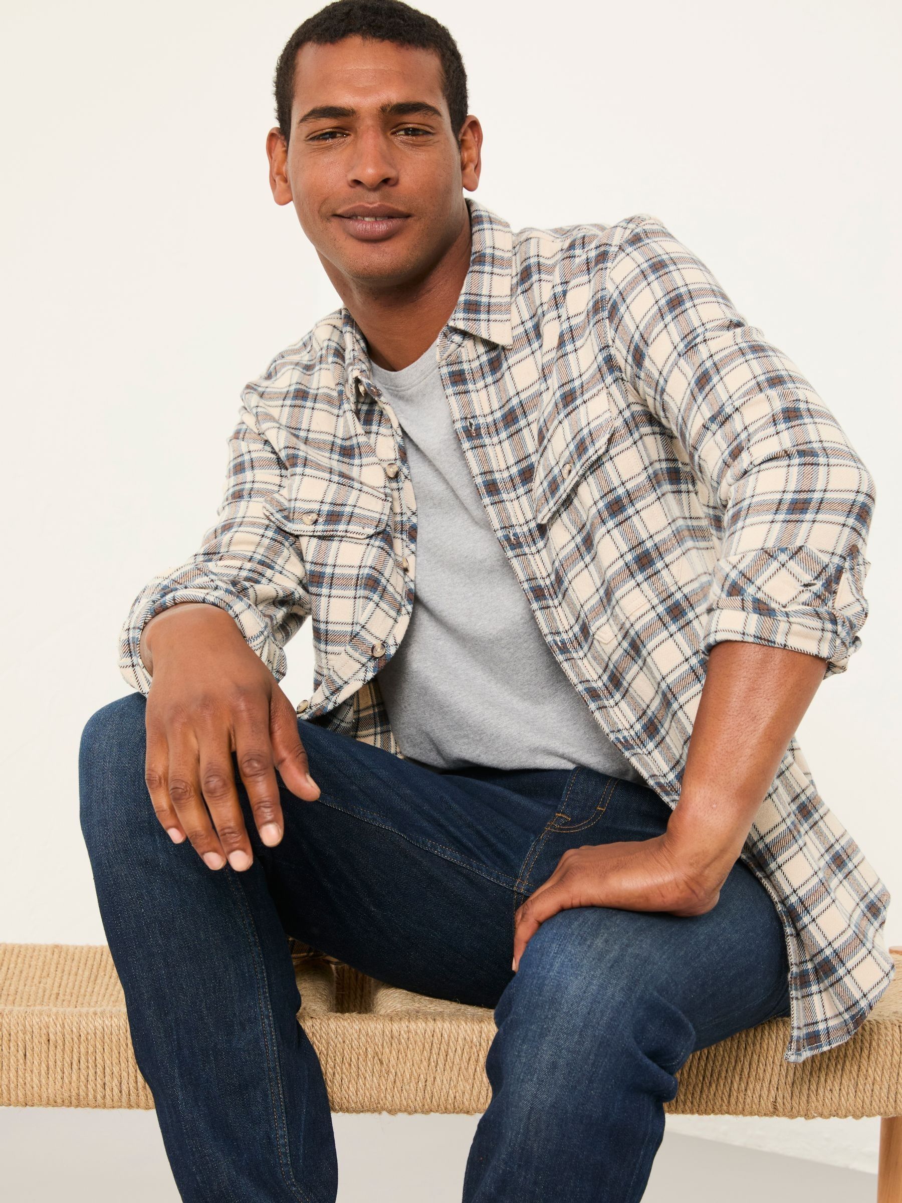 Pixley Oatmeal Long Sleeve Check Shirt - Image 4 of 5